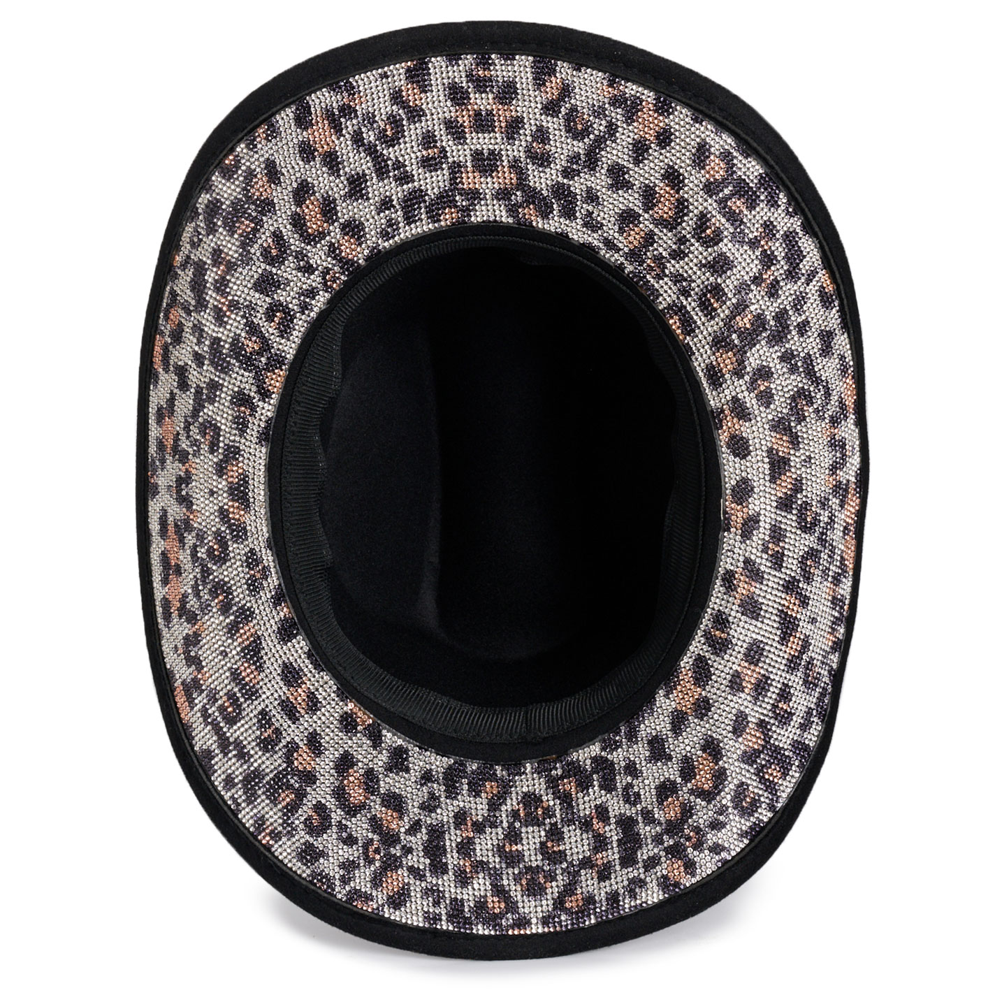 Girlie Girl Originals Women's Black Leopard Bling Wool Cowboy Hat - Image 2