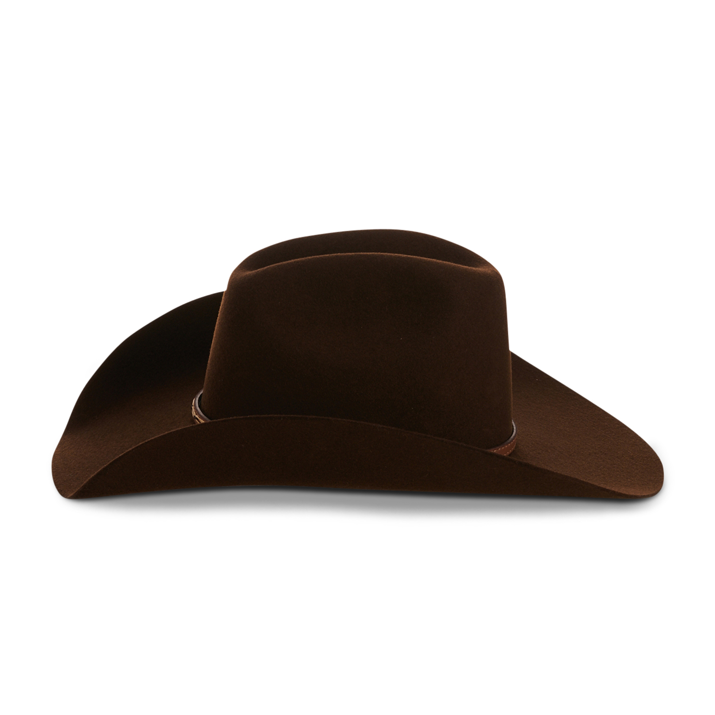 Justin Bent Rail Sheridan Brown Cattlemen's Crown Wool Cowboy Hat - Image 1