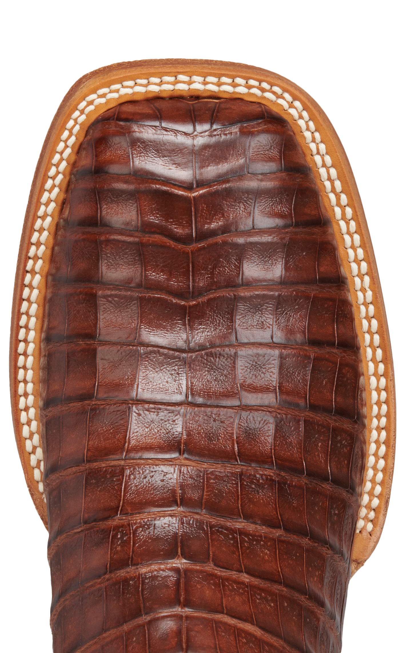 Black Jack Men's Tan and Tobacco Caiman Lone Star Wide Square Toe Exotic Cowboy Boots - Image 1