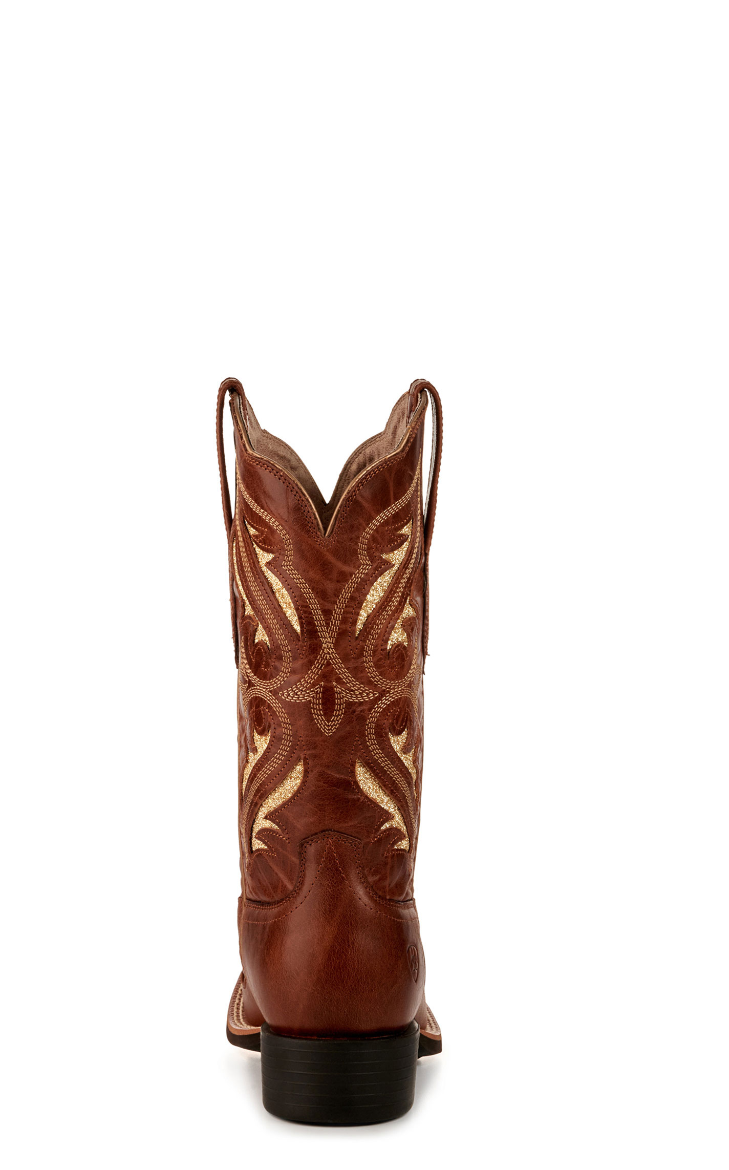 Ariat Women's Round Up Bliss Midday Tan with Glitter Inlay Wide Square Toe Cowboy Boots - Image 1