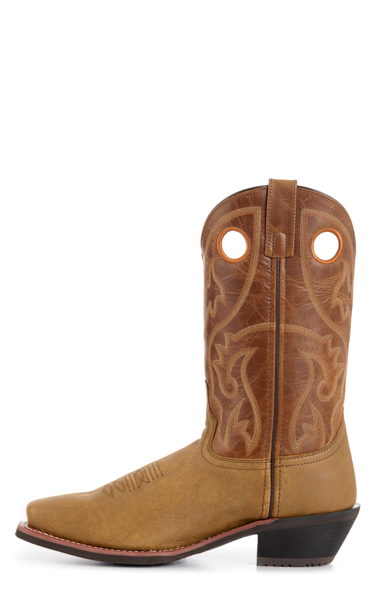 Laredo Men’s Tan Frontier Punchy Square Toe Cowboy Boots - Image 1
