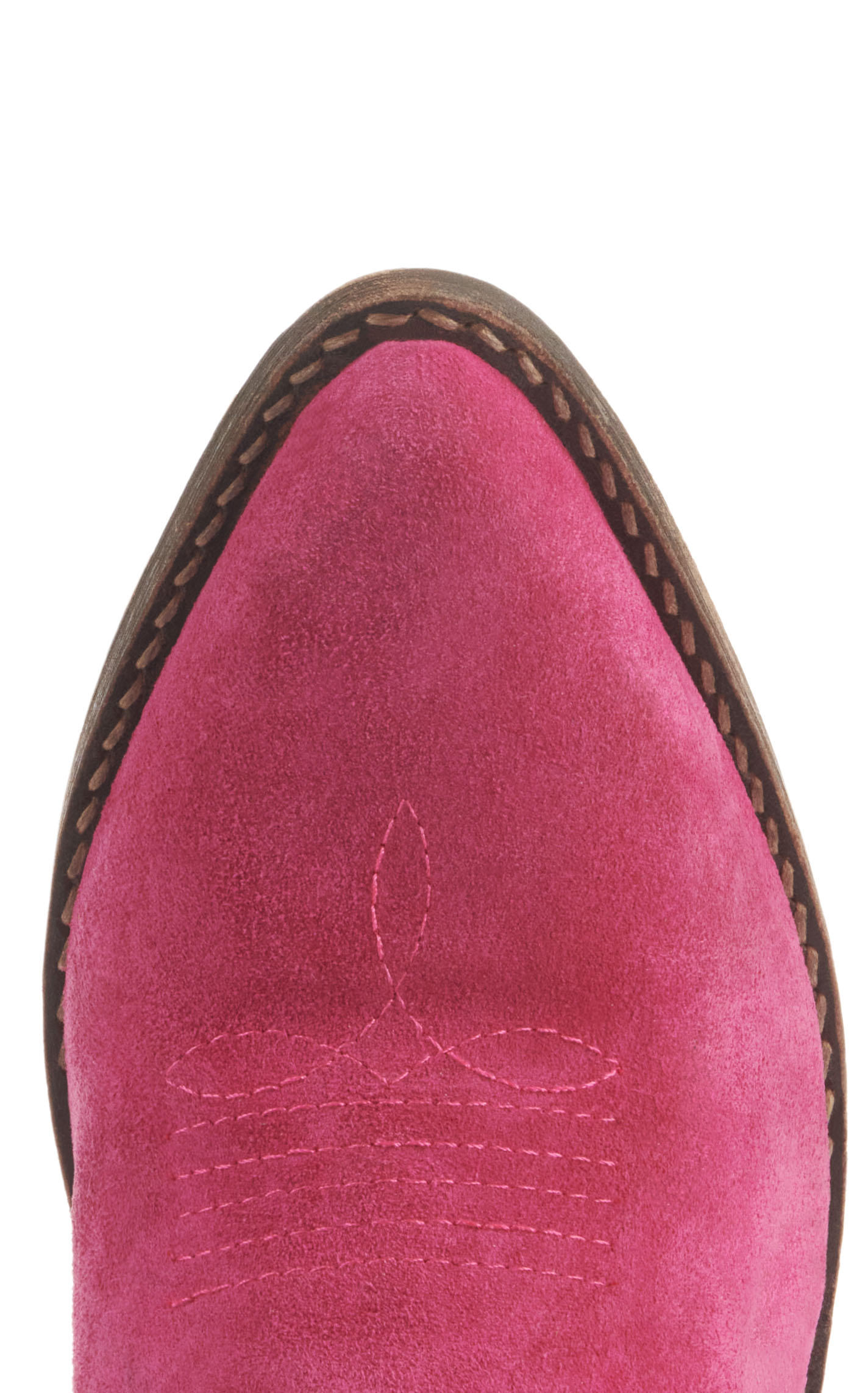 Circle G by Corral Women's Pink Suede with Fringe and Studs Pointed Toe Booties - Image 1
