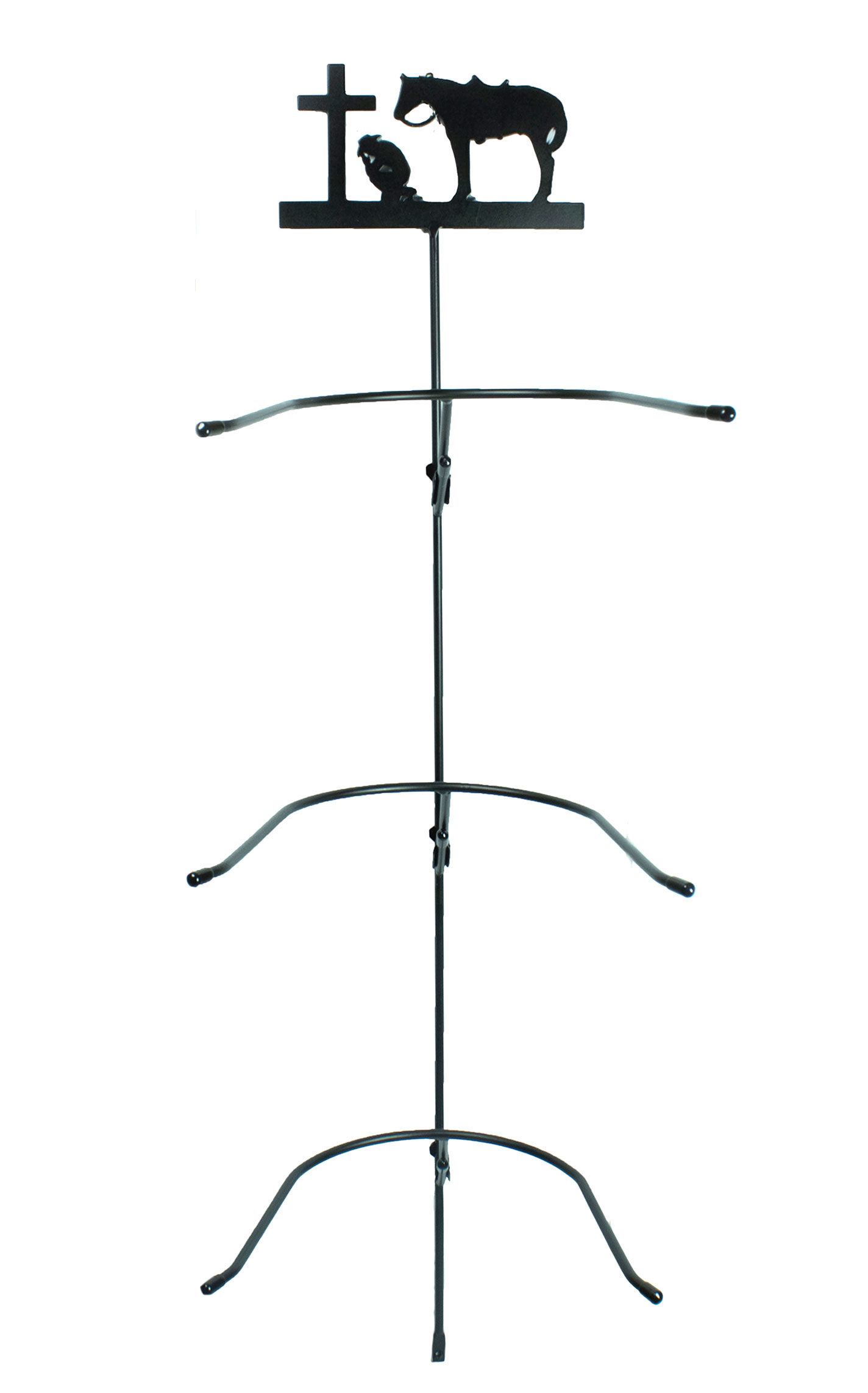 M & F Twister Cowboy Prayer 3-Tier Metal Hat Rack - Image 1