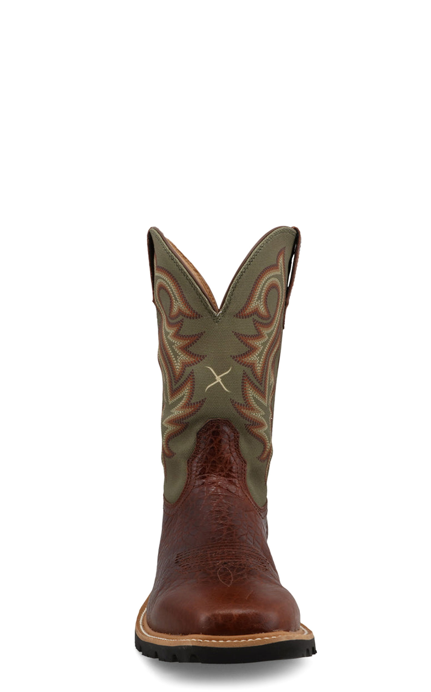 Twisted X Men's Caramel Café & Moss Tech X Performance Wide Square Toe Cowboy Boots - Image 1