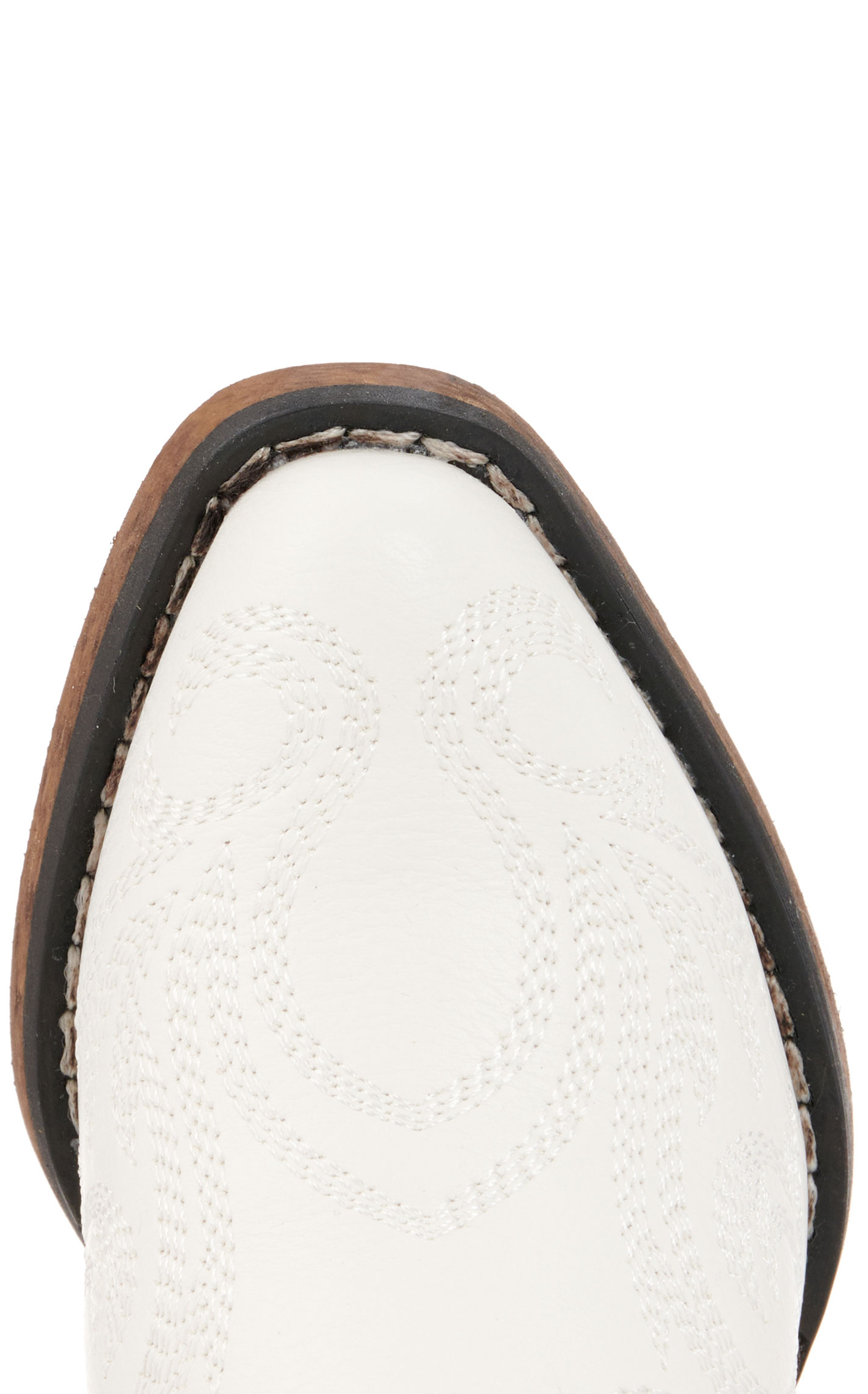 Roper Toddler Girls' Riley White Faux Leather Snip Toe Cowboy Boots - Image 1