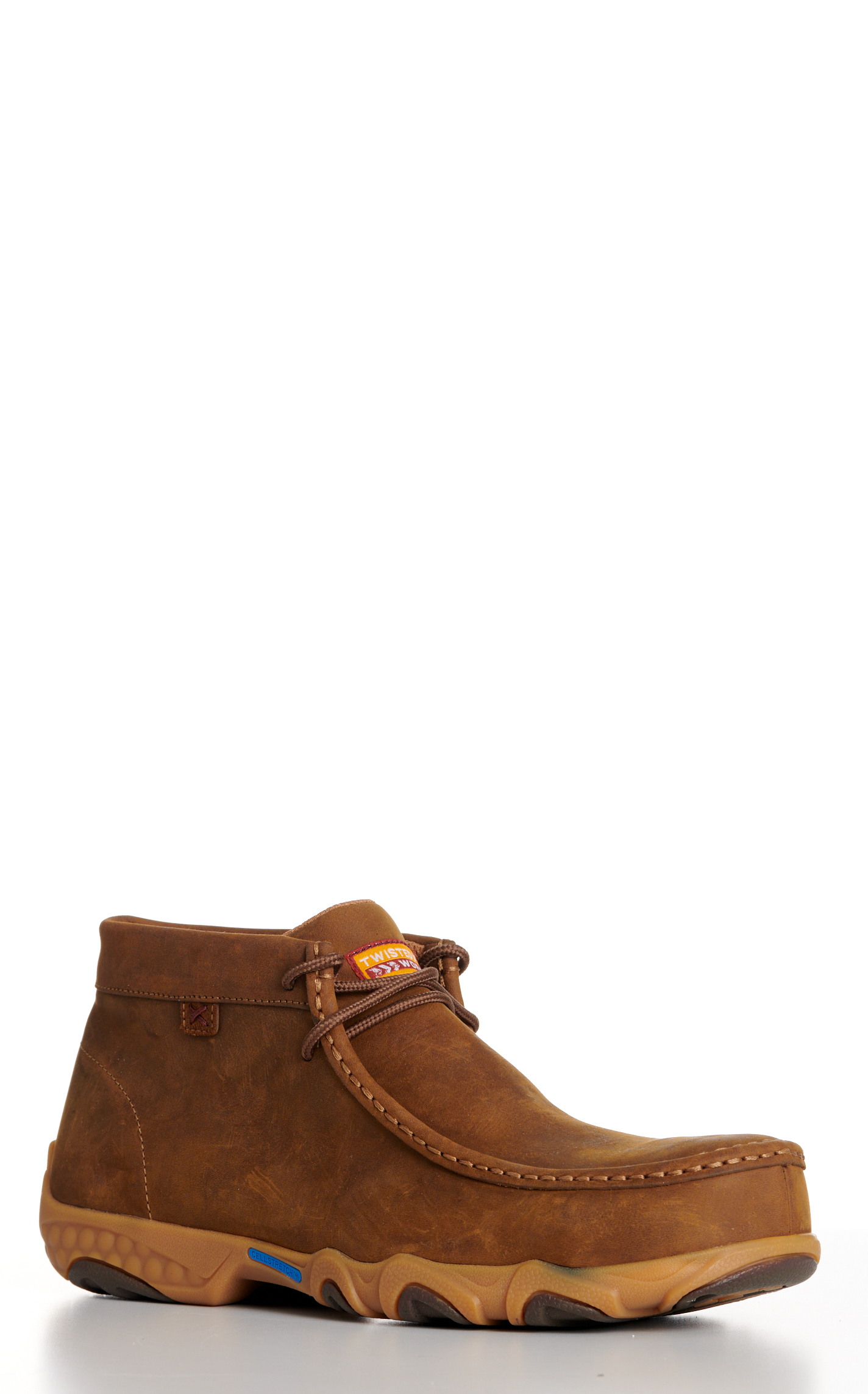 Twisted X Men's Distressed Saddle CellStretch Moc Nano Composite Toe Lace Up Work Boot - Image 1