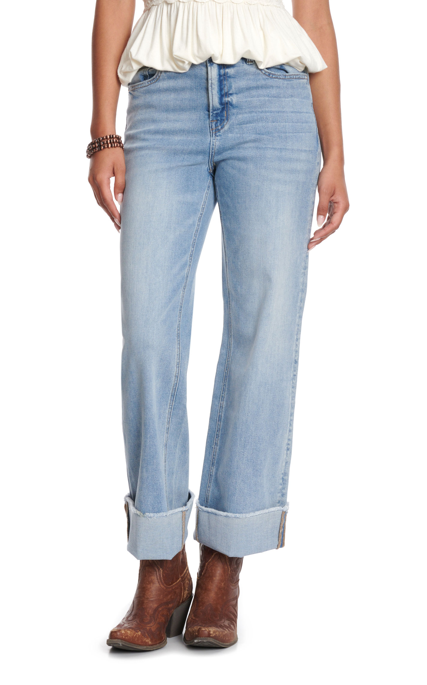 Mica Women's Light Wash Super High Rise Soft Flare Leg Jeans - Image 1