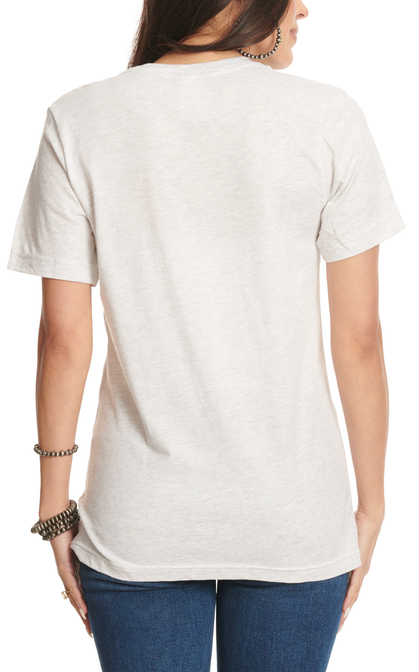 Rockin A Designs Women's Gray Hippies & Cowboys Short Sleeve T-Shirt - Image 1