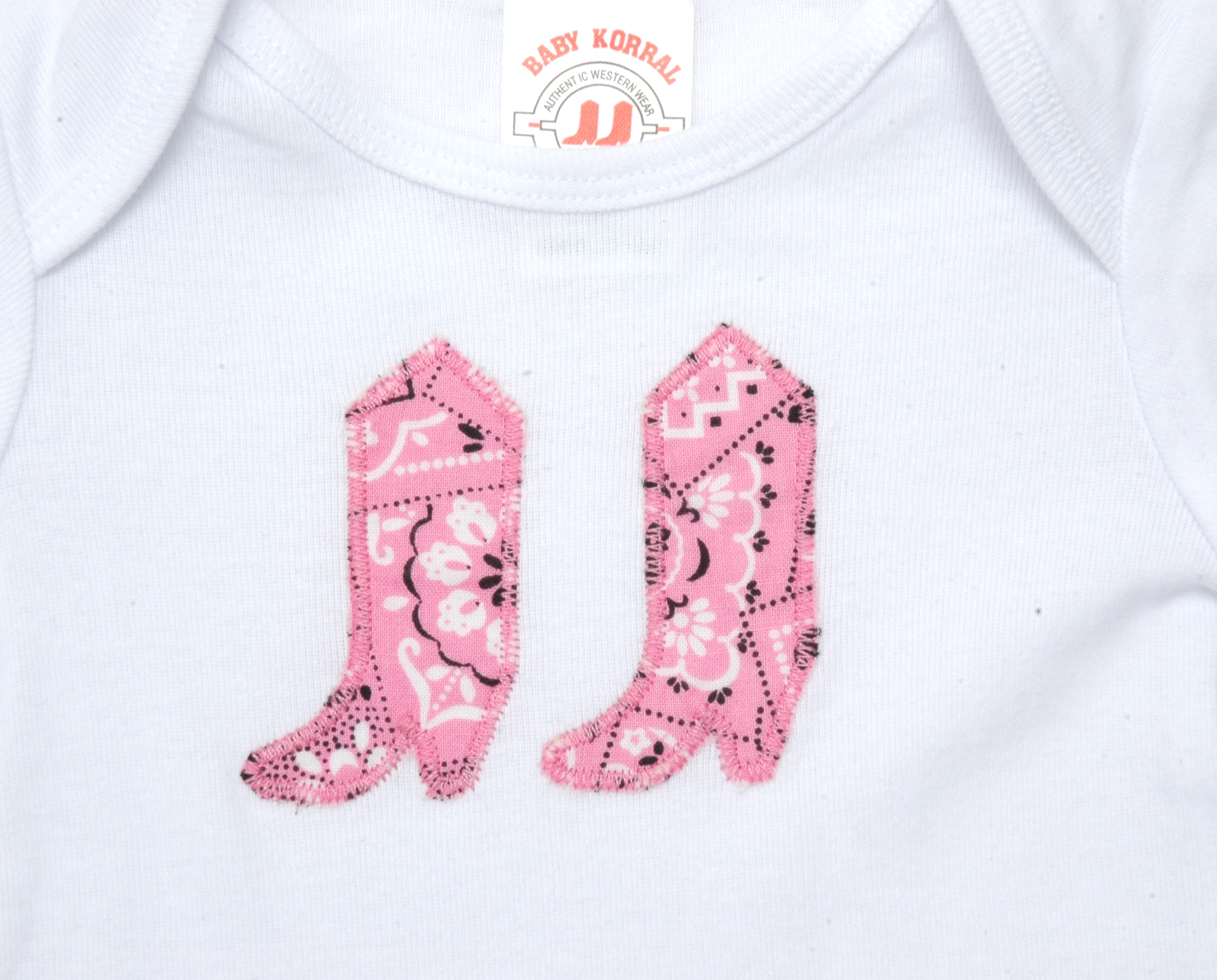 Baby Korral White and Pink Bandanna Onesie - Image 1