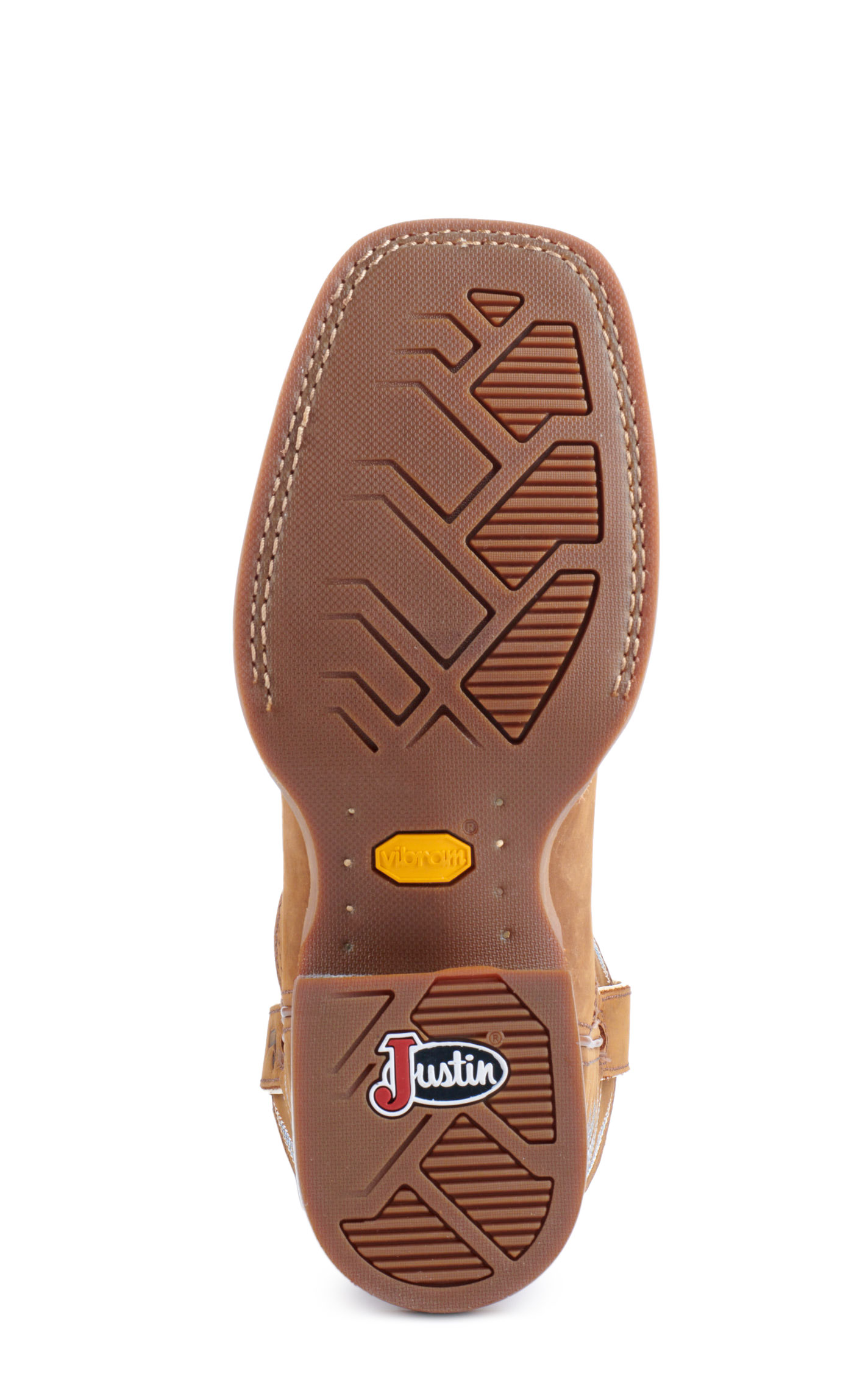 Justin Men's Frontier War Dog Brown Wide Square Toe Cowboy Boots - Image 1