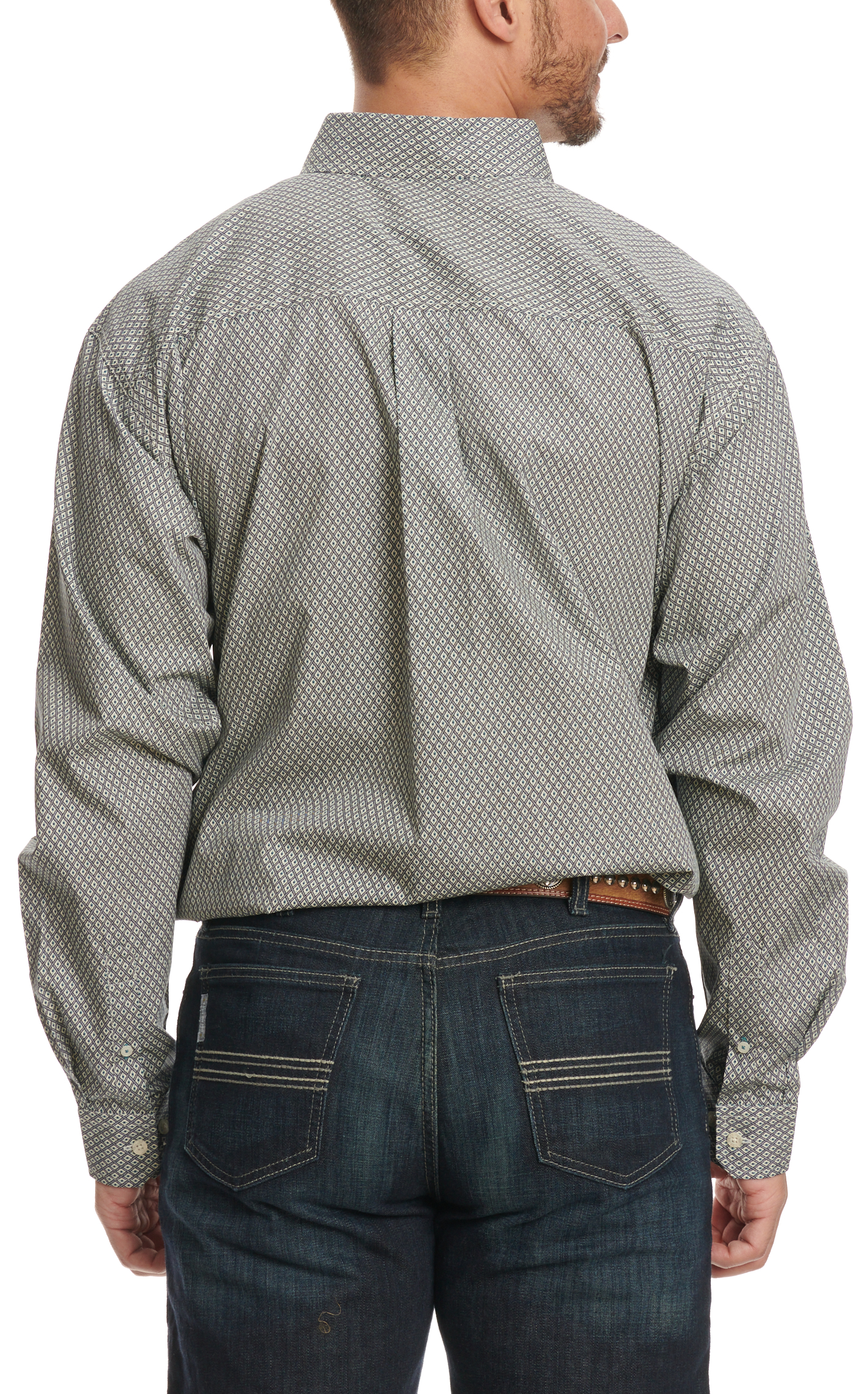 Cinch Men's Teal & Black Geo Print Western Shirt - Image 1