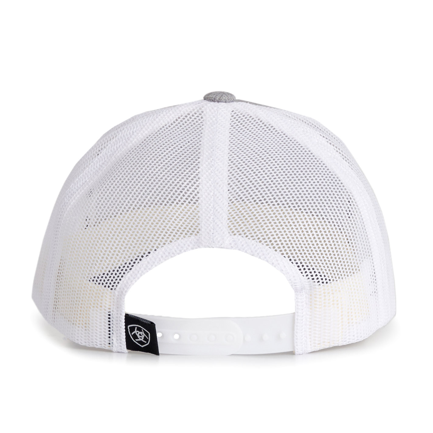 Ariat Kids’ Gray and White Curved Bill Shield Logo Patch Cap - Image 1