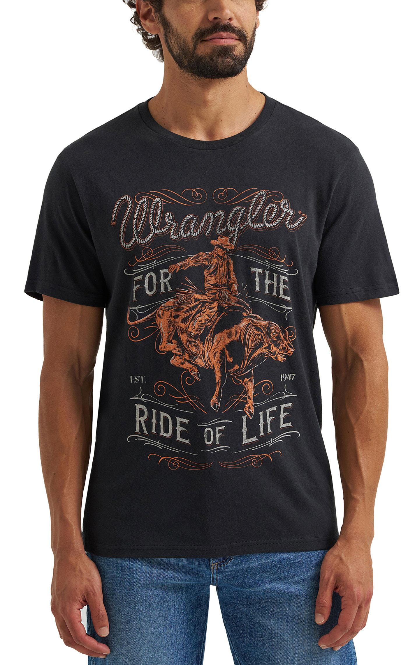 Wrangler Men's Black For the Ride of Life Graphic T-Shirt - Image 1