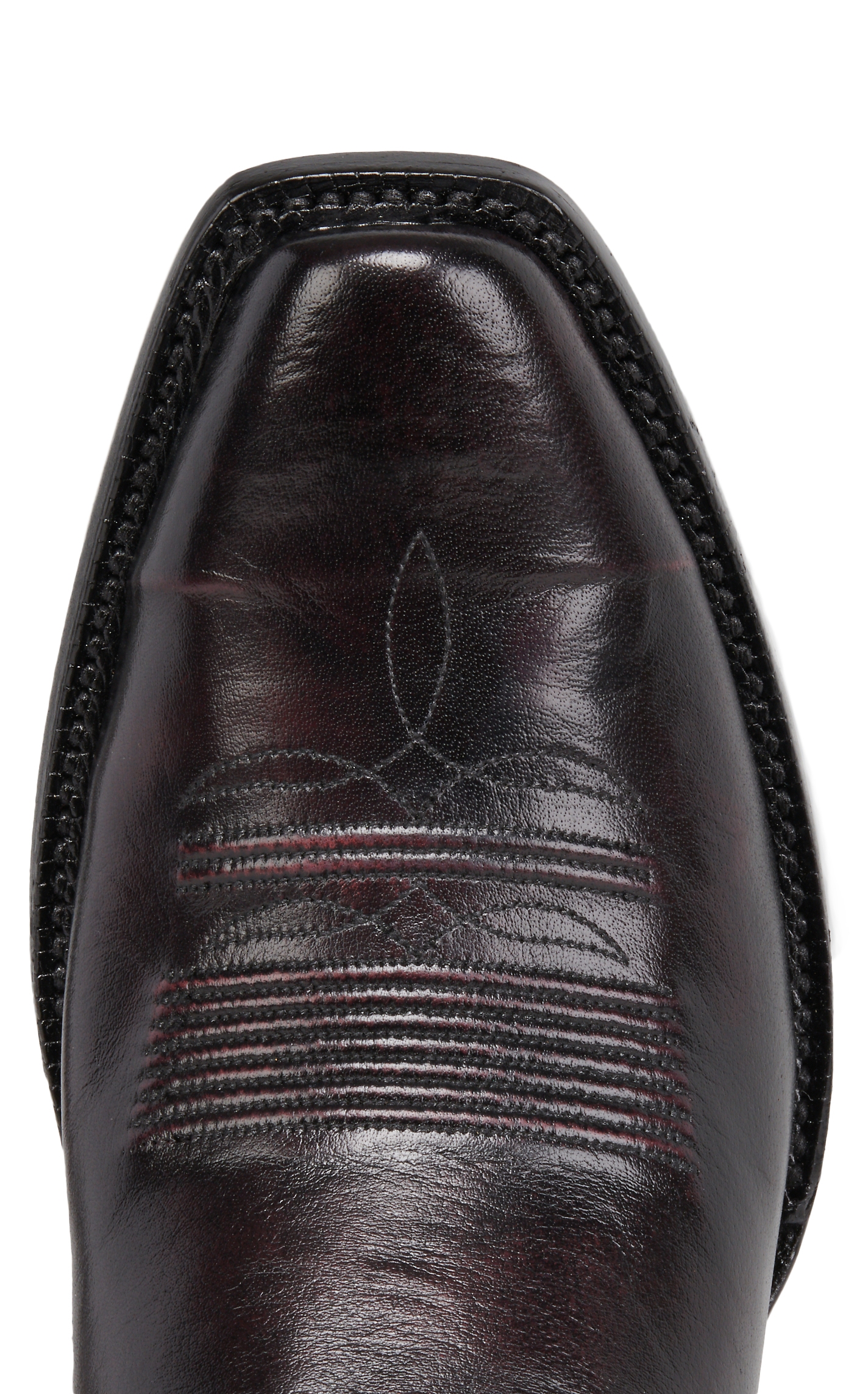 Black Jack Men's Black Cherry and Black Punchy Square Toe Cowboy Boots - Image 1