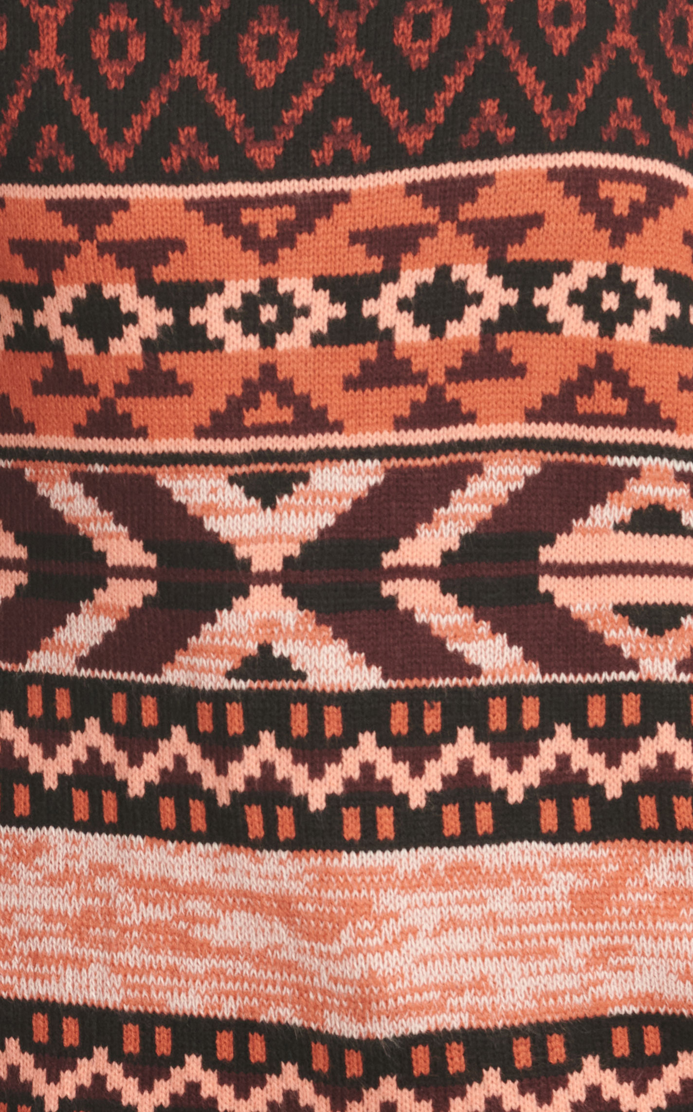 Wrangler Retro Women's Black & Tangerine Aztec Print Turtleneck Sweater - Image 1