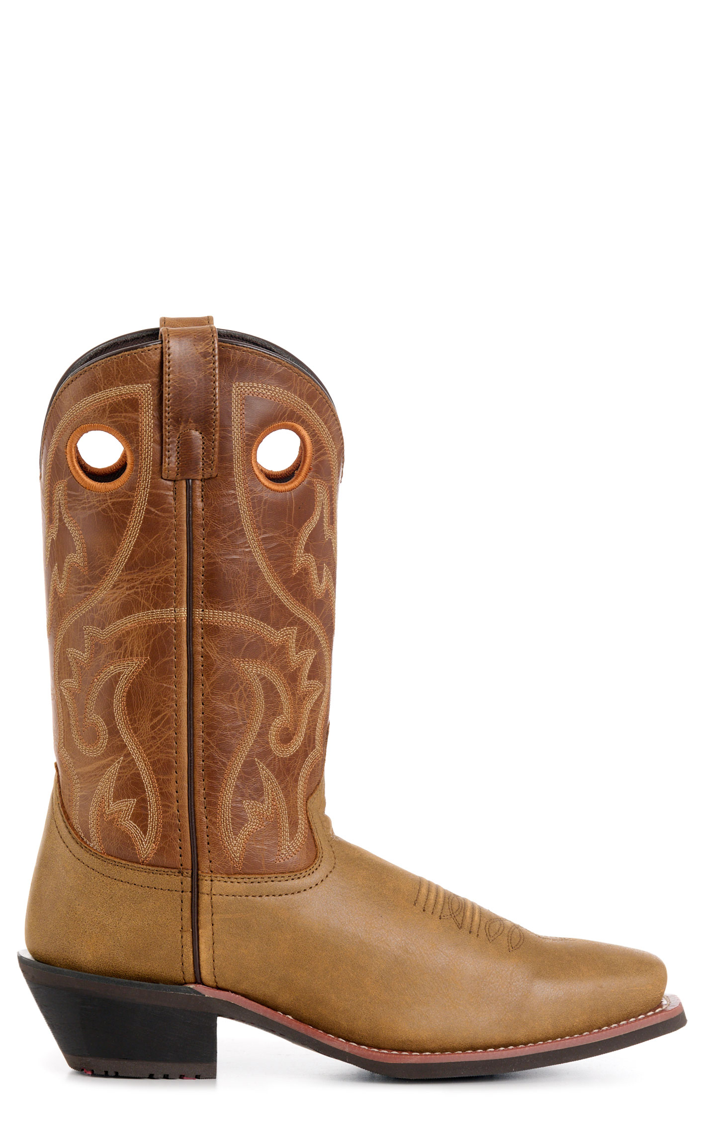 Laredo Men’s Tan Frontier Punchy Square Toe Cowboy Boots - Image 1