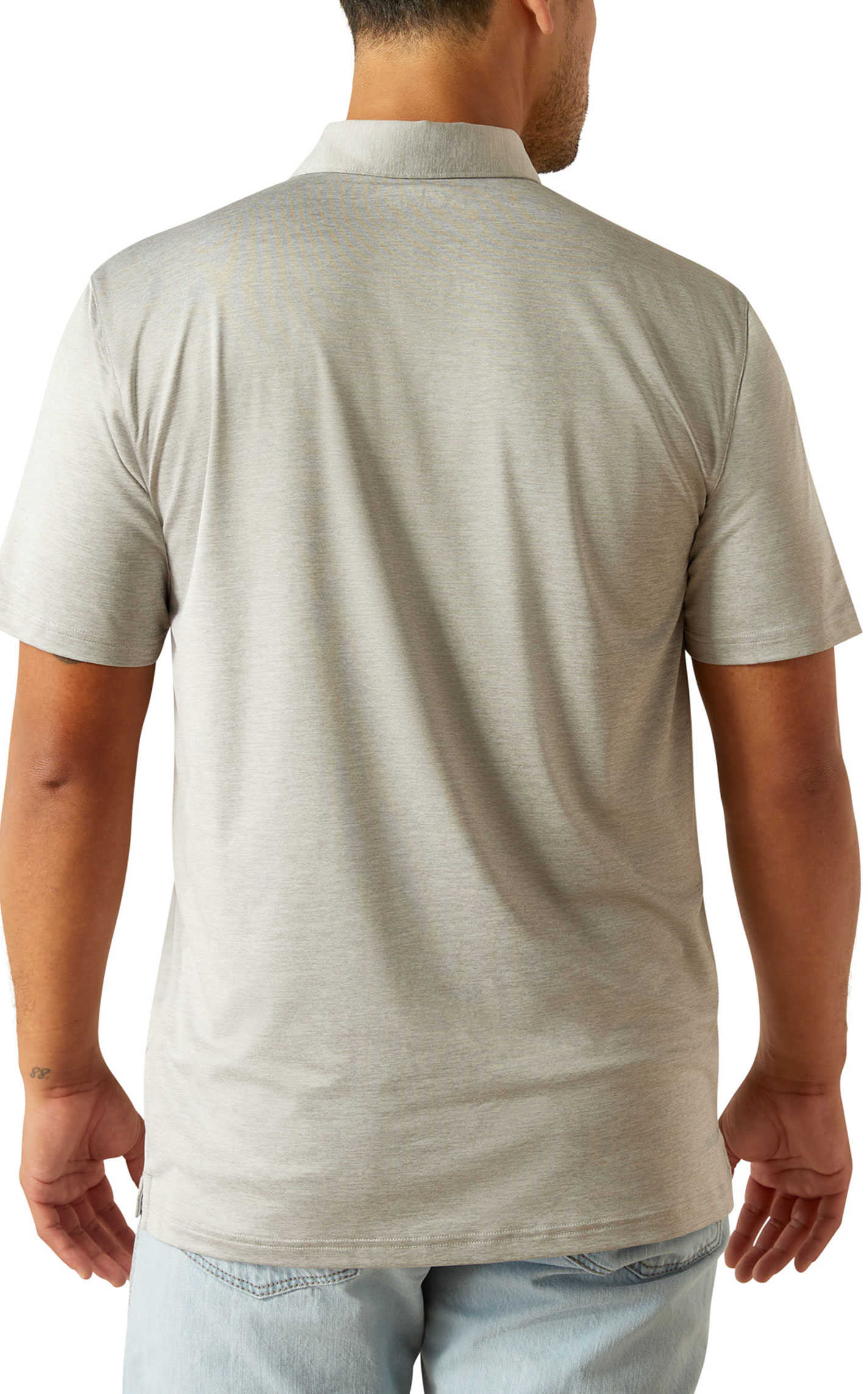 Ariat Men's AriatTEK Pale Gray Polo Shirt - Image 1
