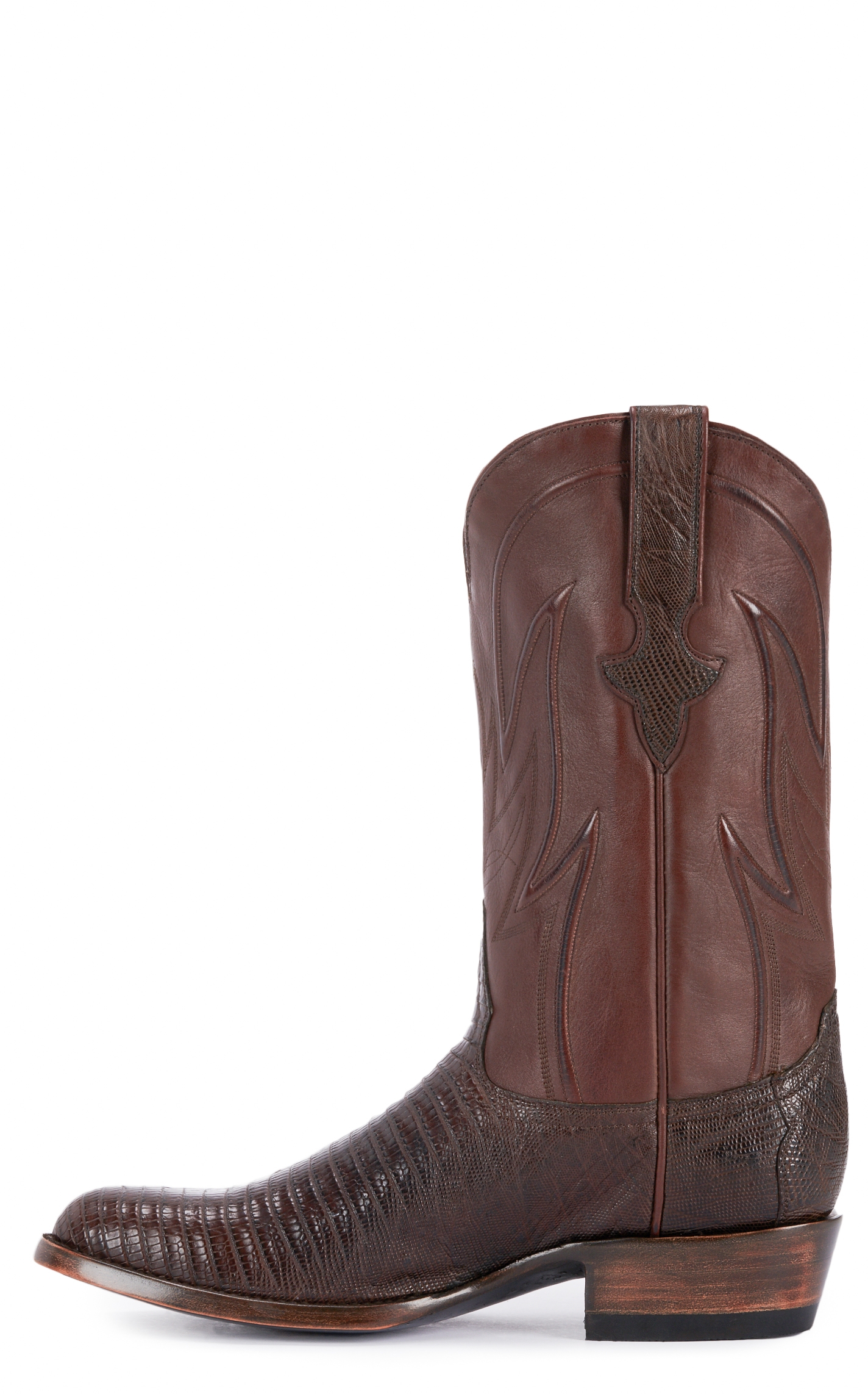 JRC & Sons Men's James Teju Lizard Round Toe Exotic Cowboy Boot in Chocolate Brown - Image 1