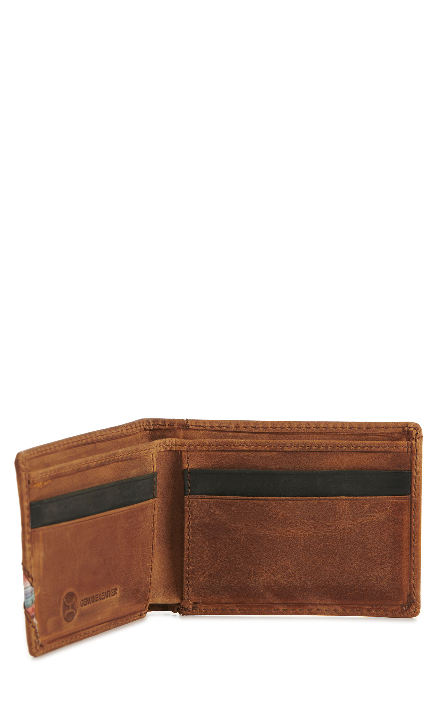 Hooey Men's Tan with Blue Serape Logo Bi-Fold Wallet - Image 1
