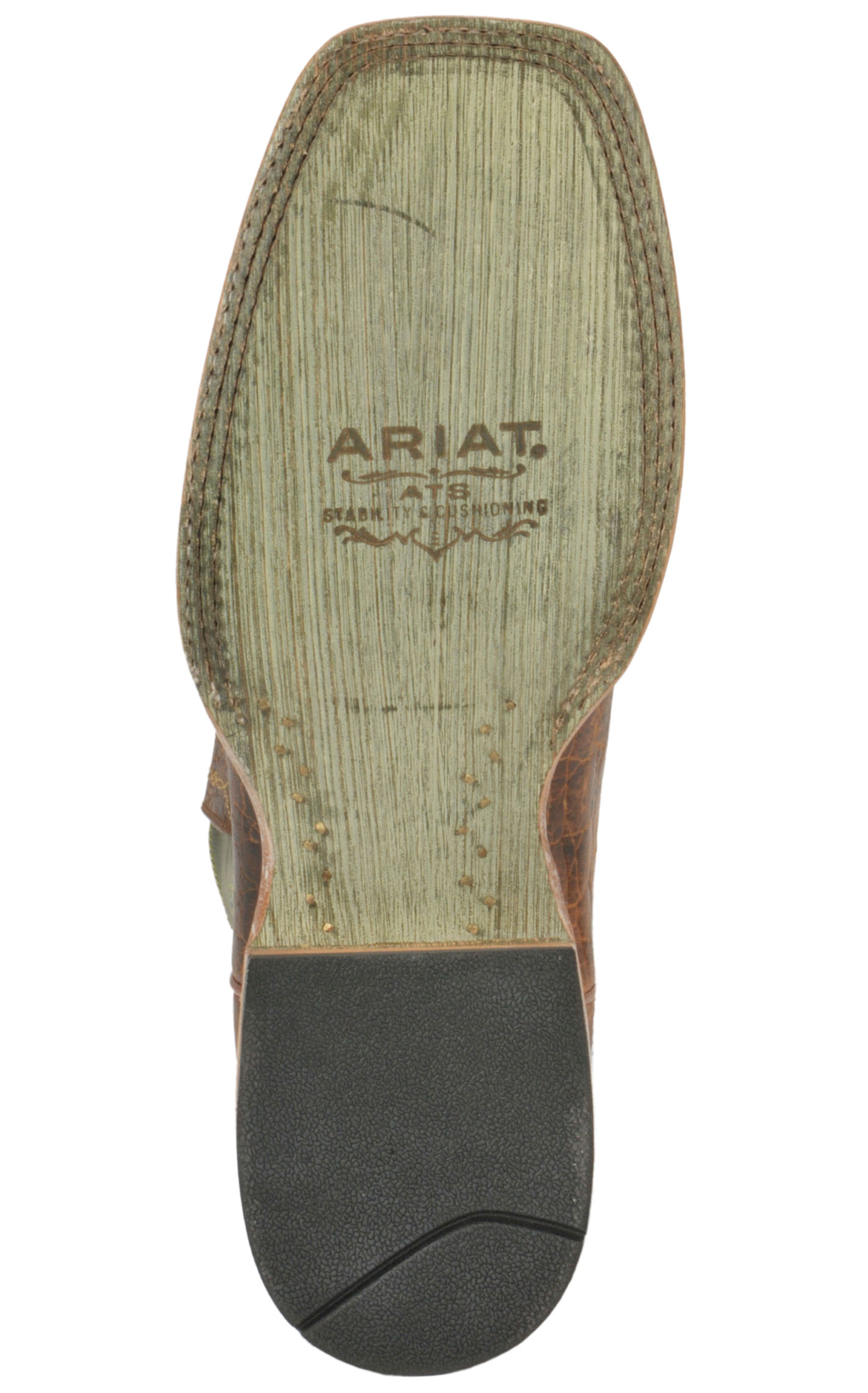 Ariat Men's Mesteno Adobe Clay and Neon Green Wide Square Toe Cowboy Boots - Image 1