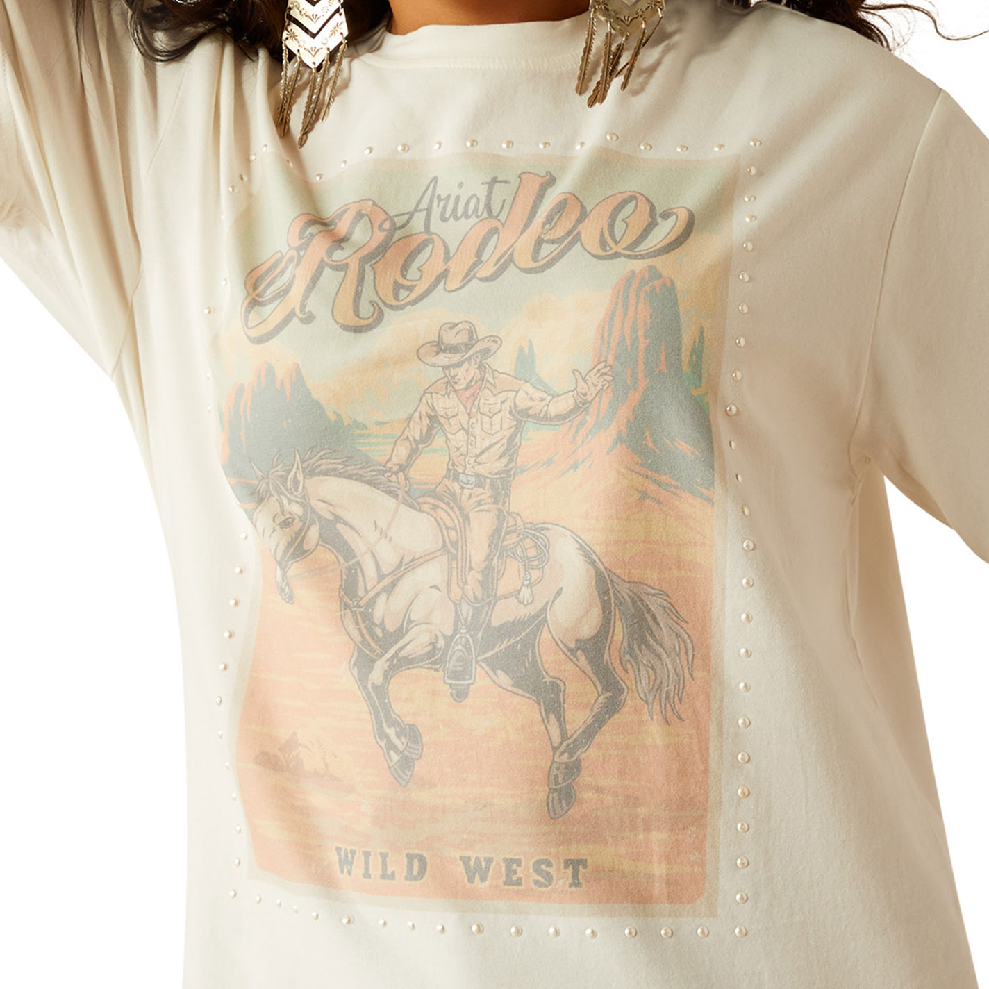 Ariat Women's White Rodeo Cloud Dancer T-Shirt - Image 1