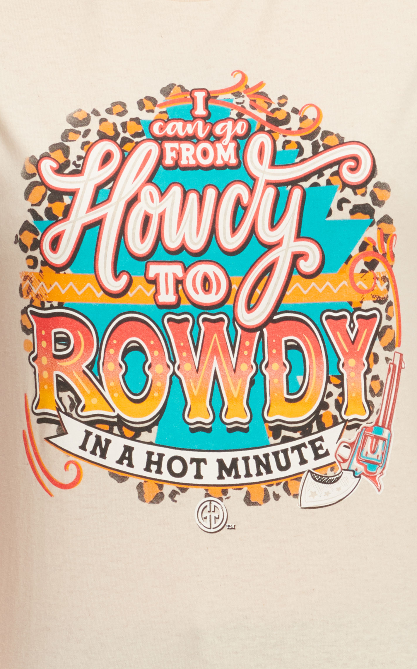 Girlie Girl Originals Women's Natural Sand Howdy To Rowdy Graphic Short Sleeve T-Shirt - Image 1
