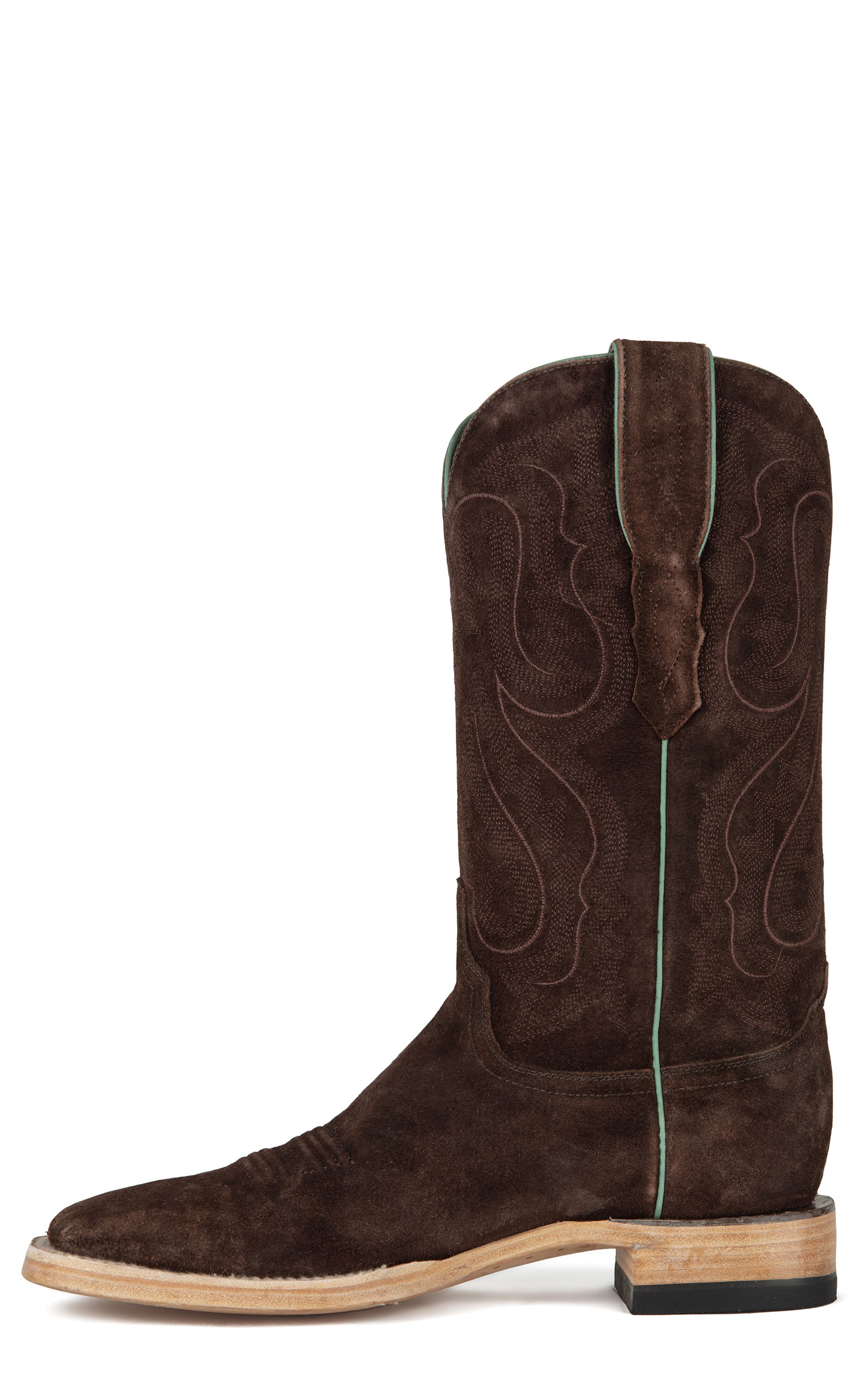 Resistol Men's Stonewash Chocolate Suede Wide Square Toe Cowboy Boots - Image 1