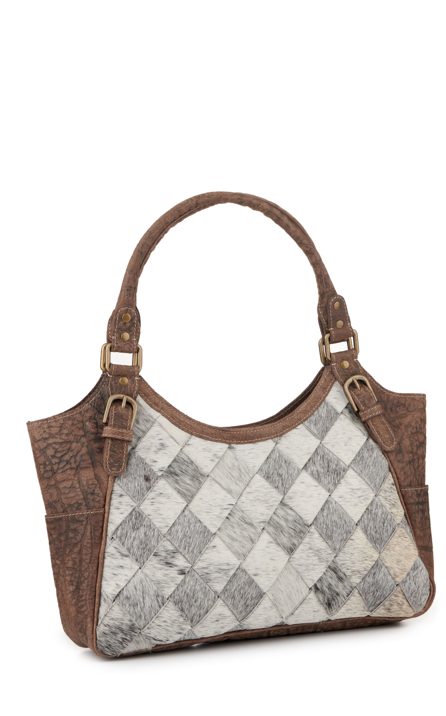 Myra Bag Pecos Woven Creamy Latte Hair on Hide Western Bag - Image 1