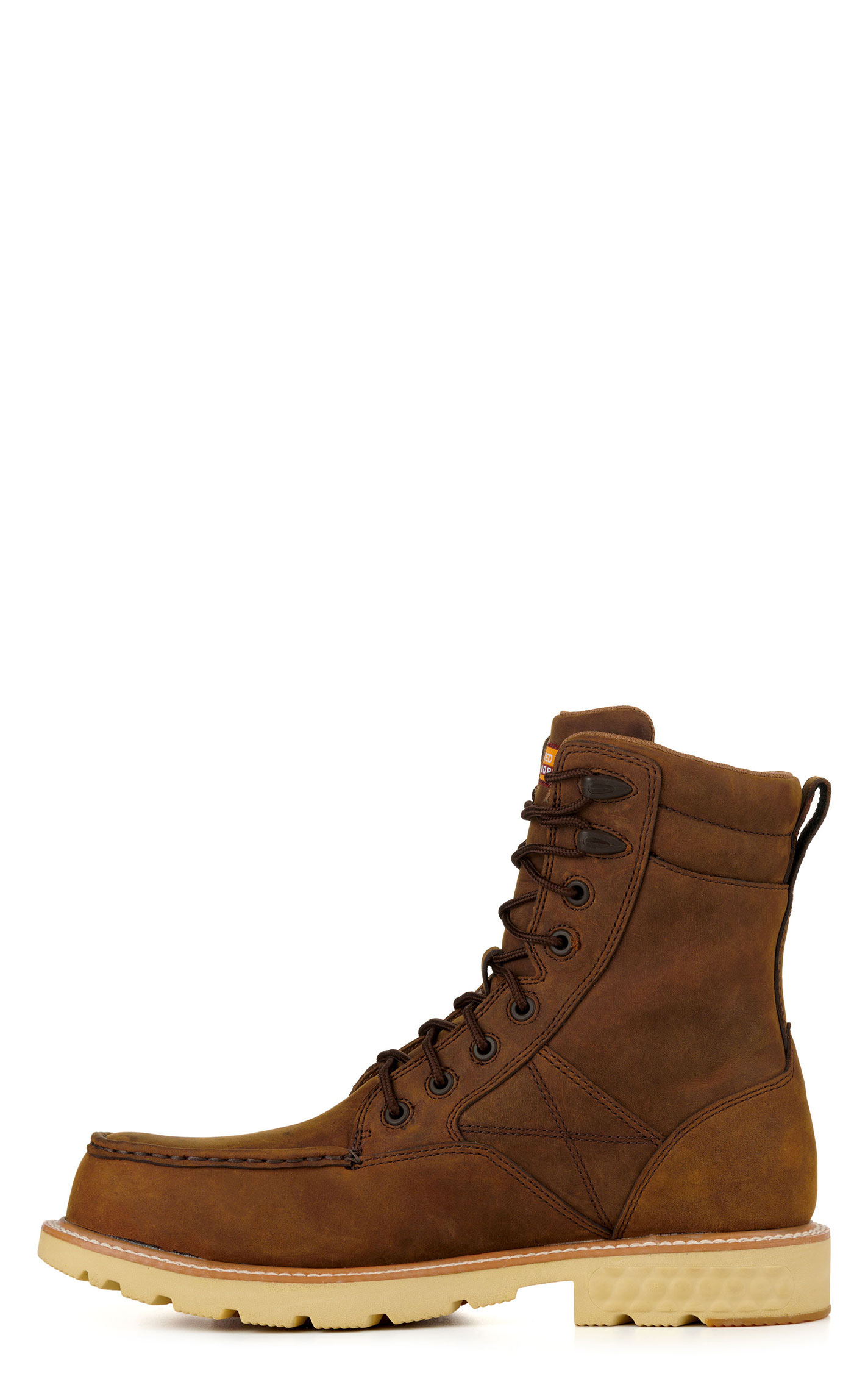 Twisted X Men's Distressed Saddle Tan CellStretch Waterproof Round Nano Composite Toe 8\