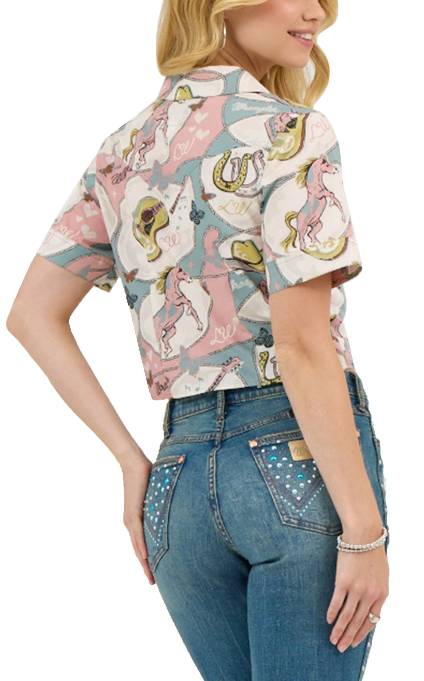 Wrangler X Lainey Wilson Women's Colorful Western Print Top - Image 1