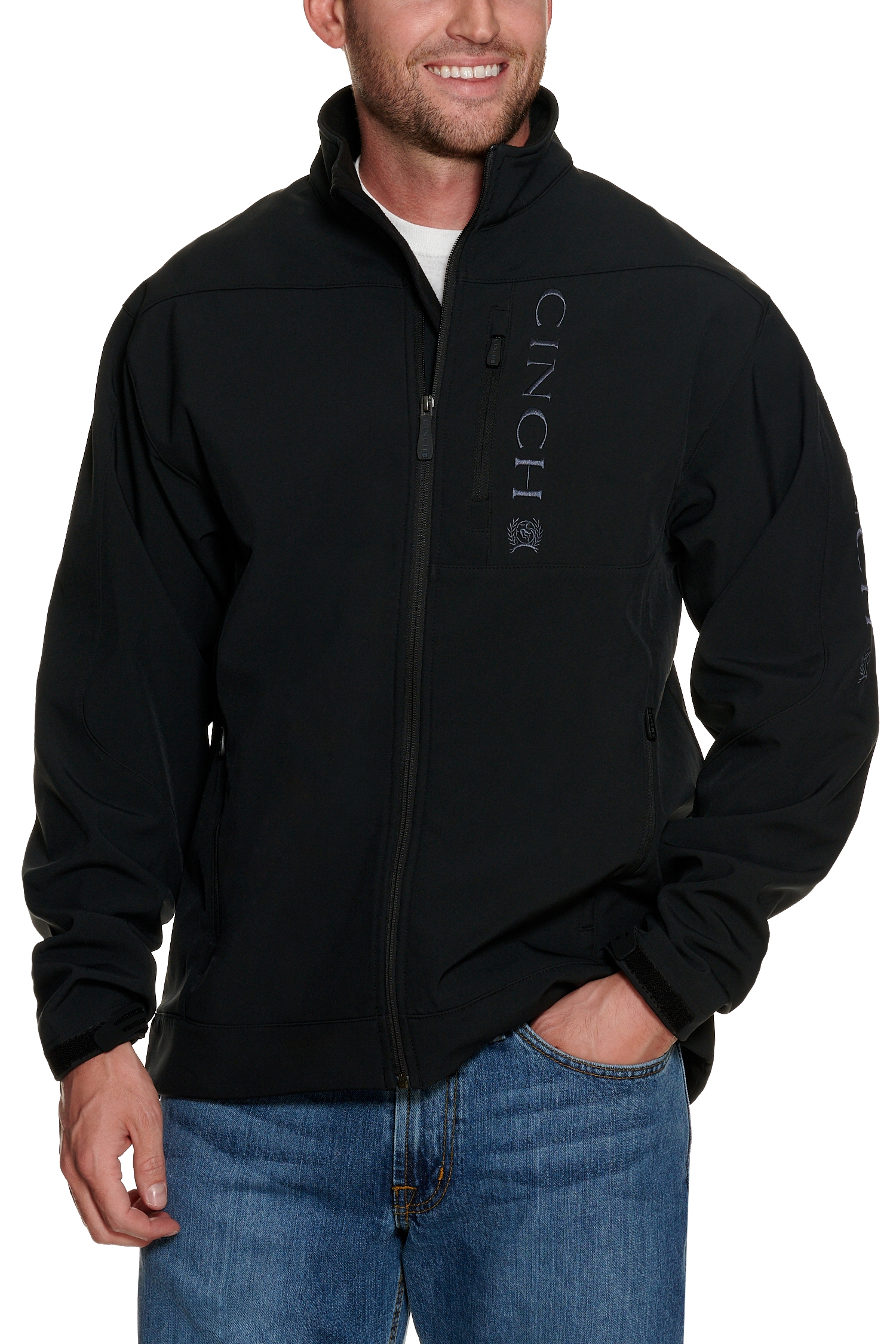 Cinch Men's Black & Gray Logo Bonded Jacket - Image 1