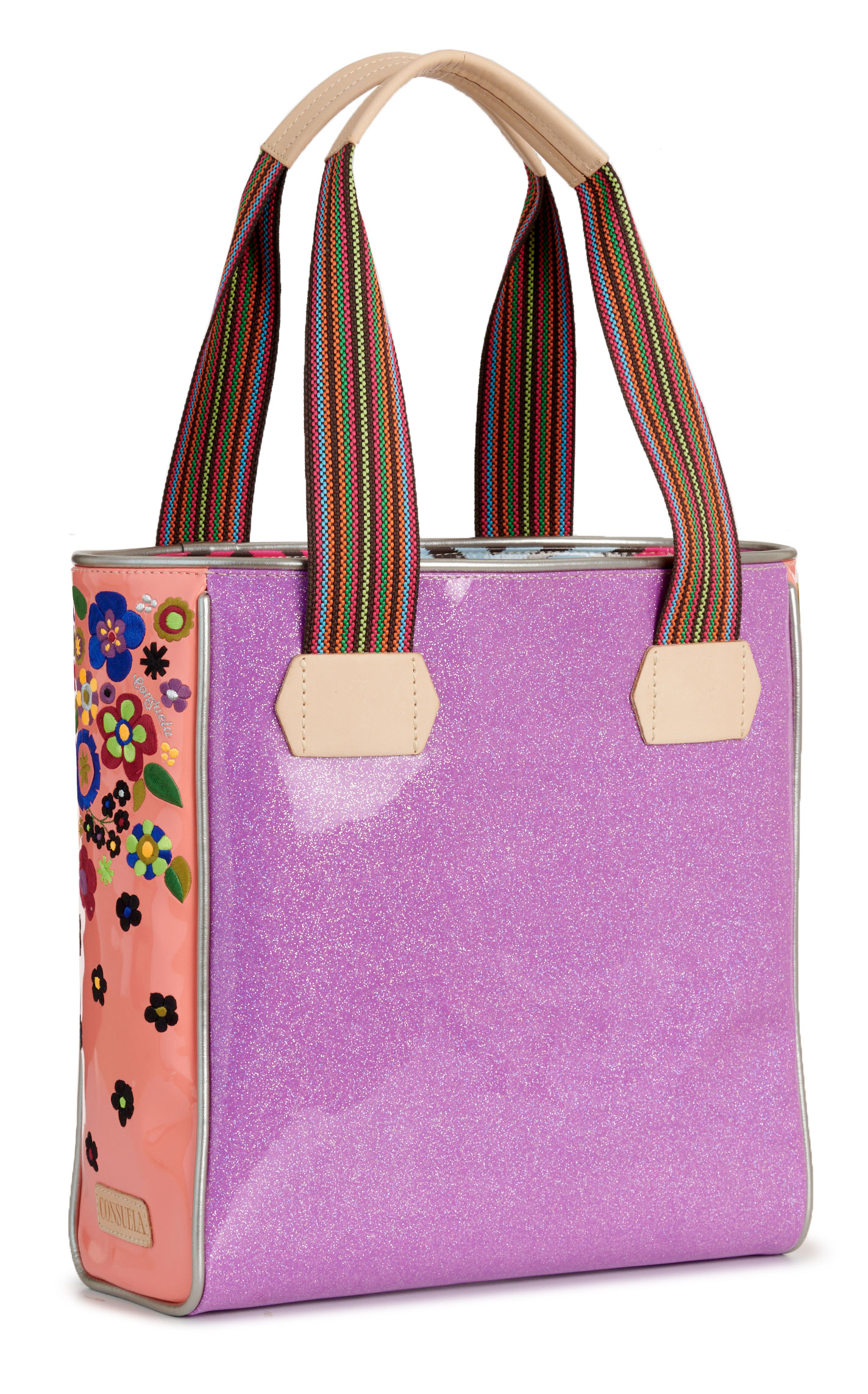 Consuela Twy Classic Lavender Glitter Tote Bag - Image 1