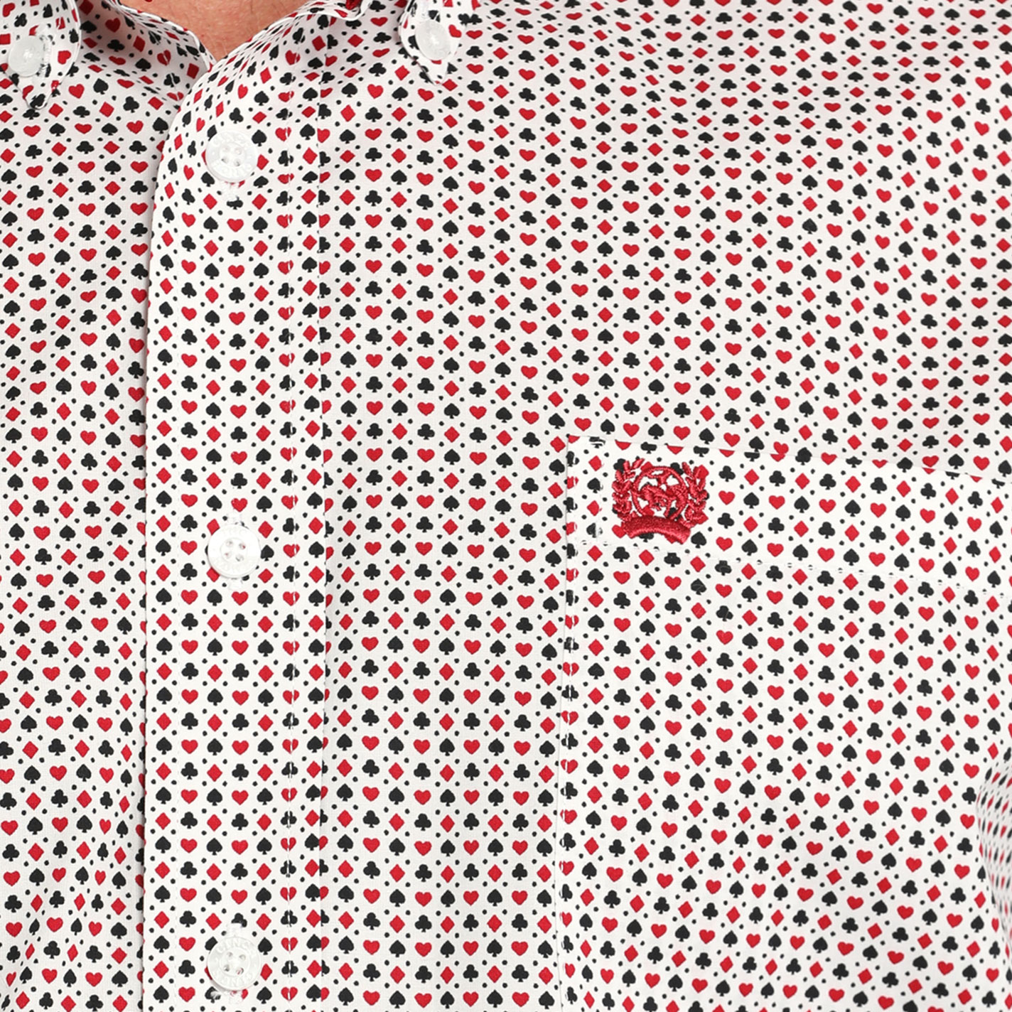 Cinch Men's Black & Red Vegas Geo Western Shirt - Image 1
