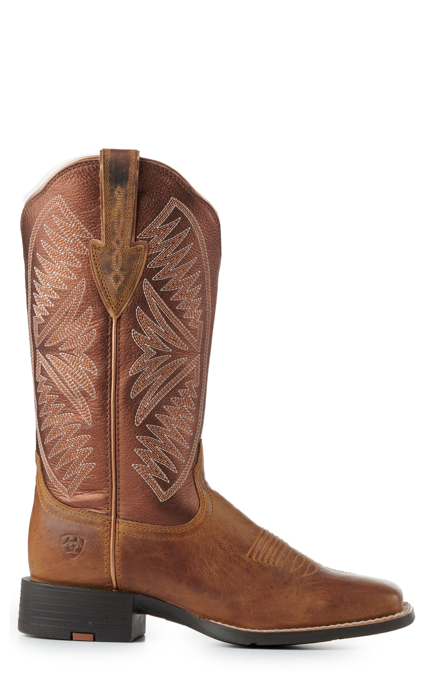 Ariat Women's Round Up Ruidoso Bronze and Burnished Chestnut Square Toe Cowboy Boots - Image 1