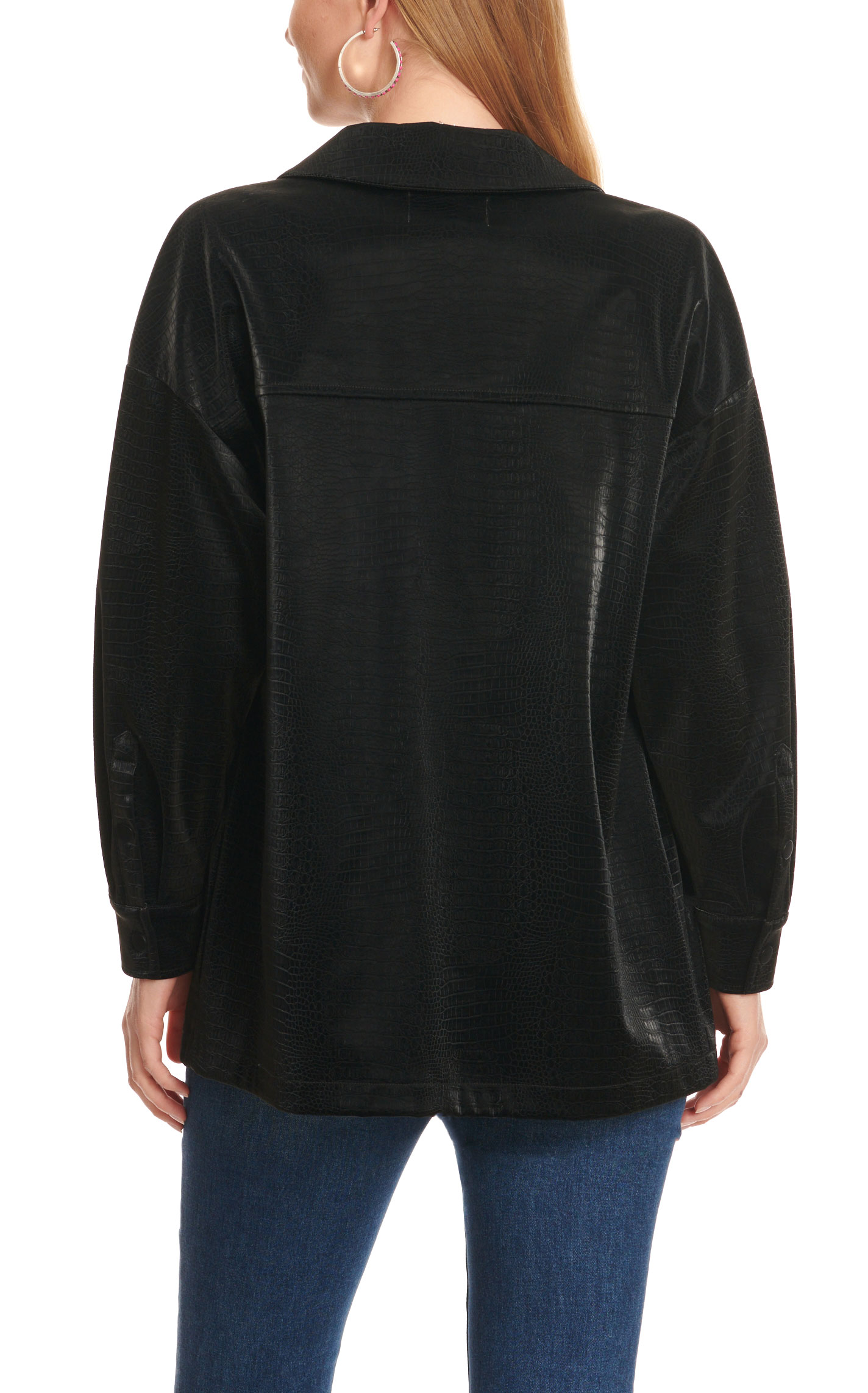 Dear John Women's Midnight Black Embossed Shacket - Image 1