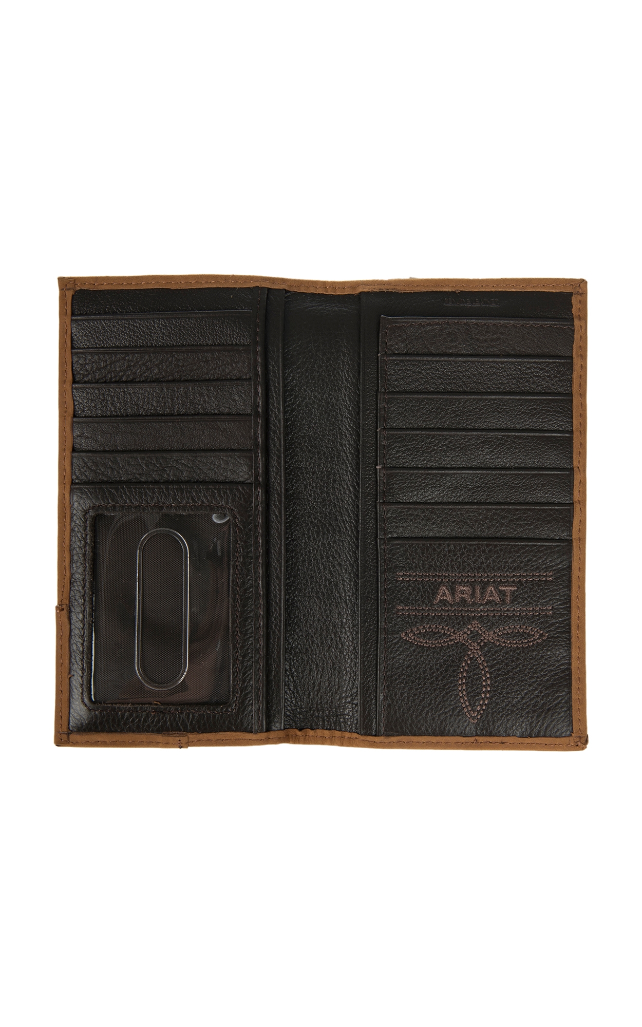 Ariat Brown Crocodile Print Rodeo Wallet / Checkbook Cover - Image 1