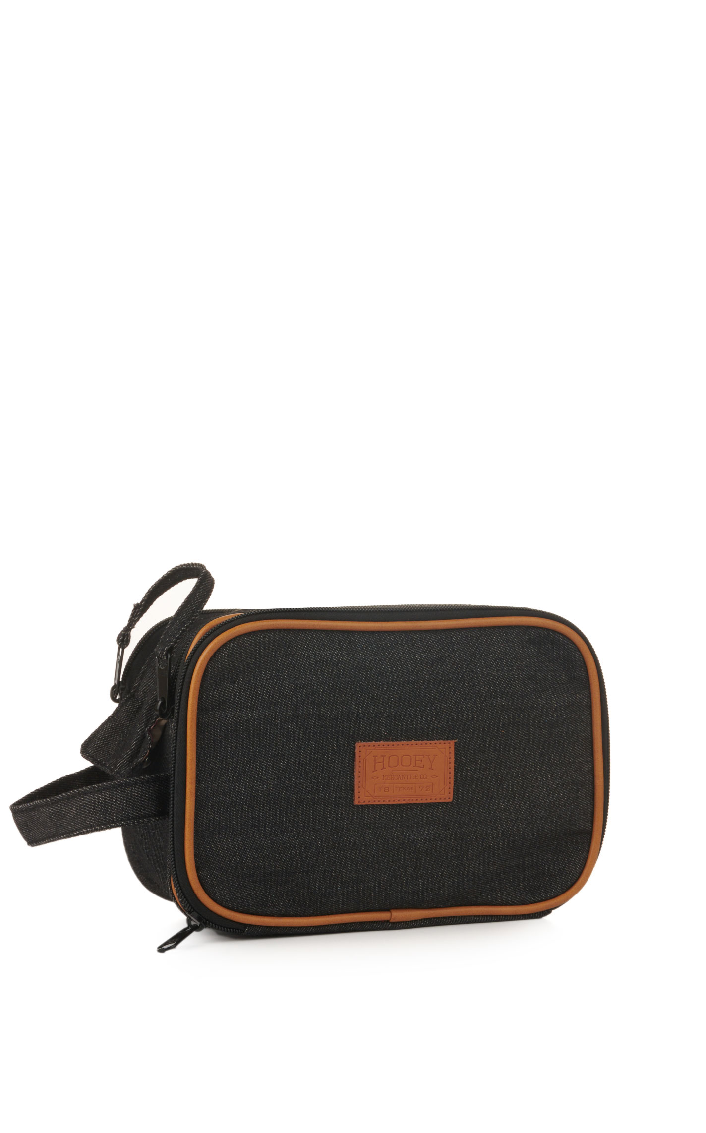 Hooey Black Denim Leather Trim Doppler Kit Toiletry Bag - Image 1