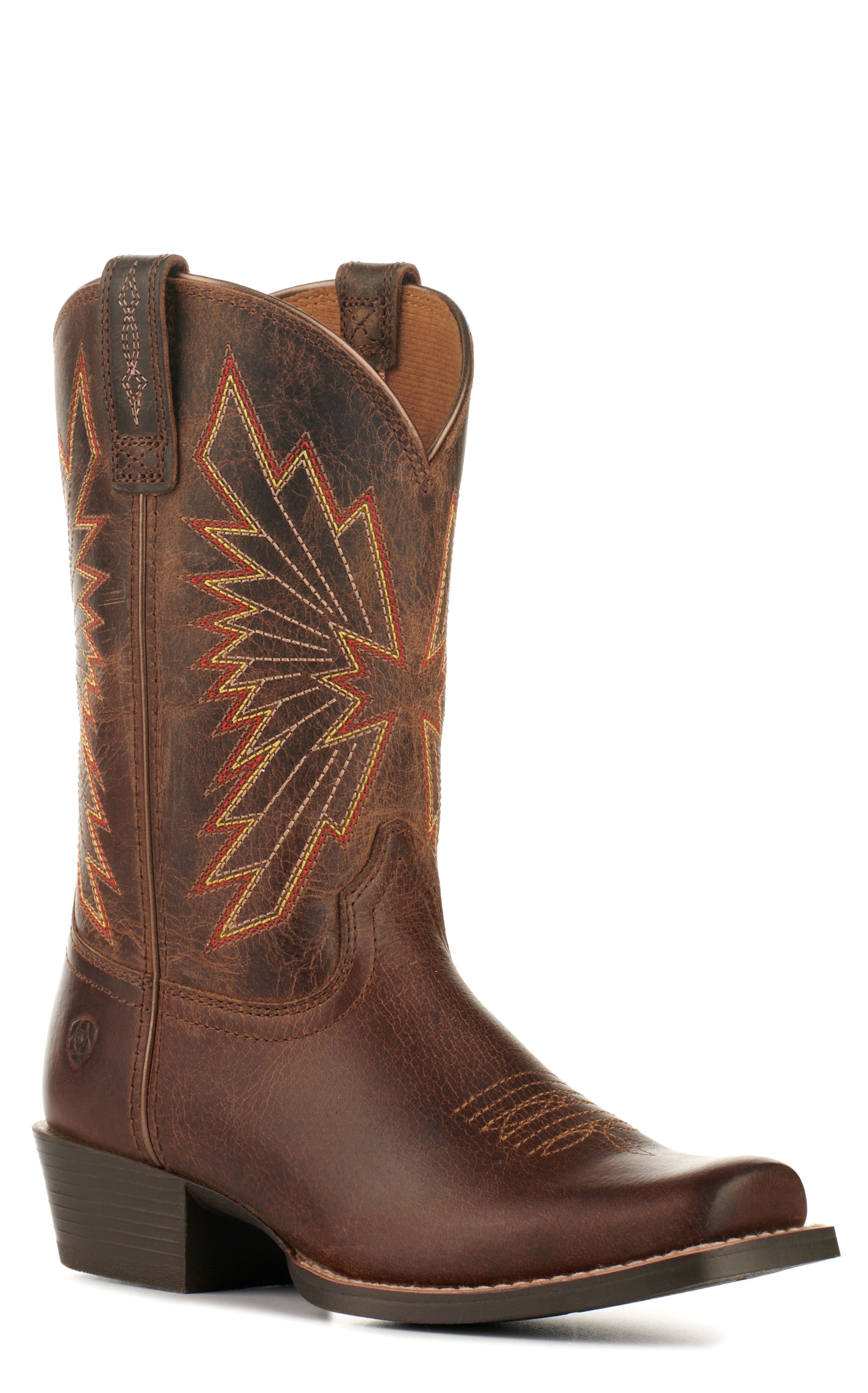 Ariat Youth Decatur Honey Bee Brown Punchy Square Toe Cowboy Boots - Image 1