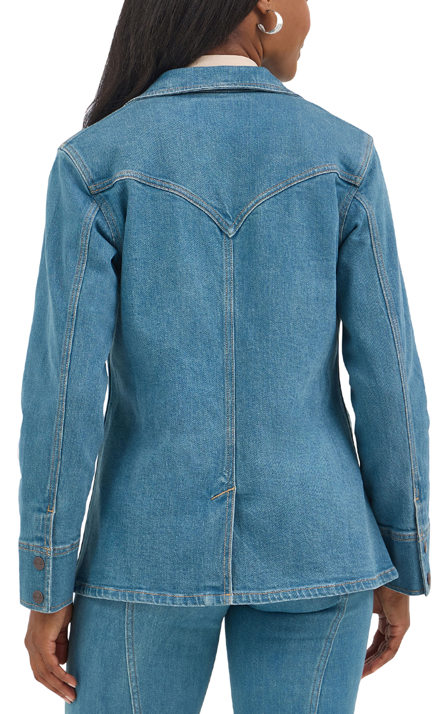 Wrangler Retro Women's Light Wash Western Yokes Denim Blazer - Image 5
