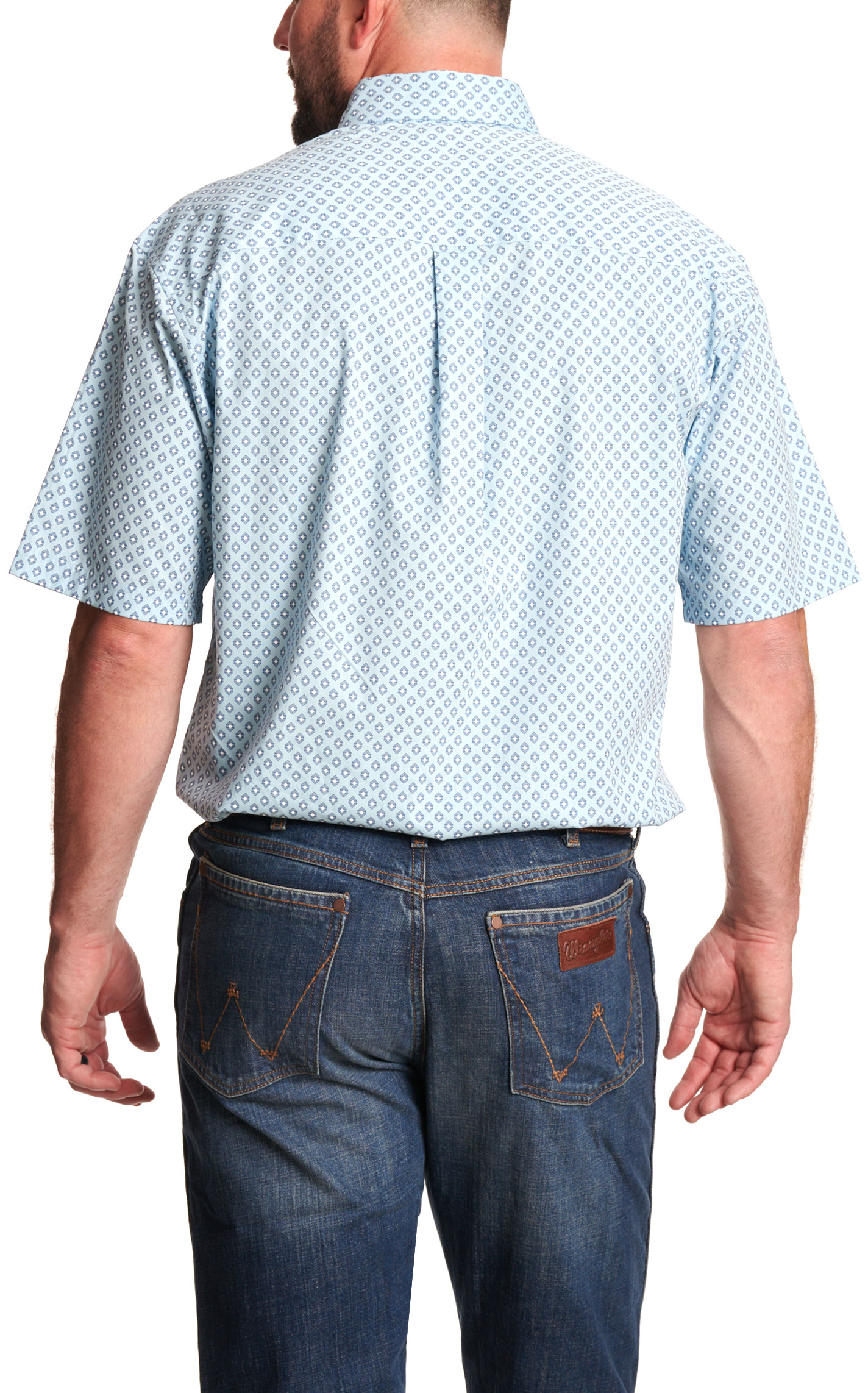 Wrangler Men's George Strait Collection Blue Sky Geo Western Shirt - Image 1