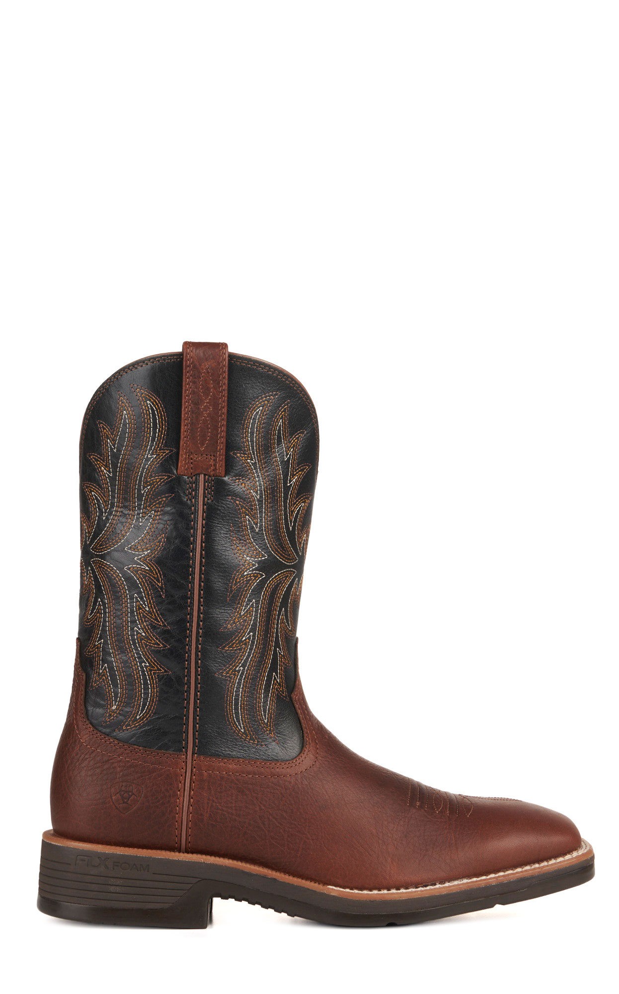 Ariat Men's Ridgeback Deepest Clay and Black Wide Square Toe Cowboy Boots - Image 1