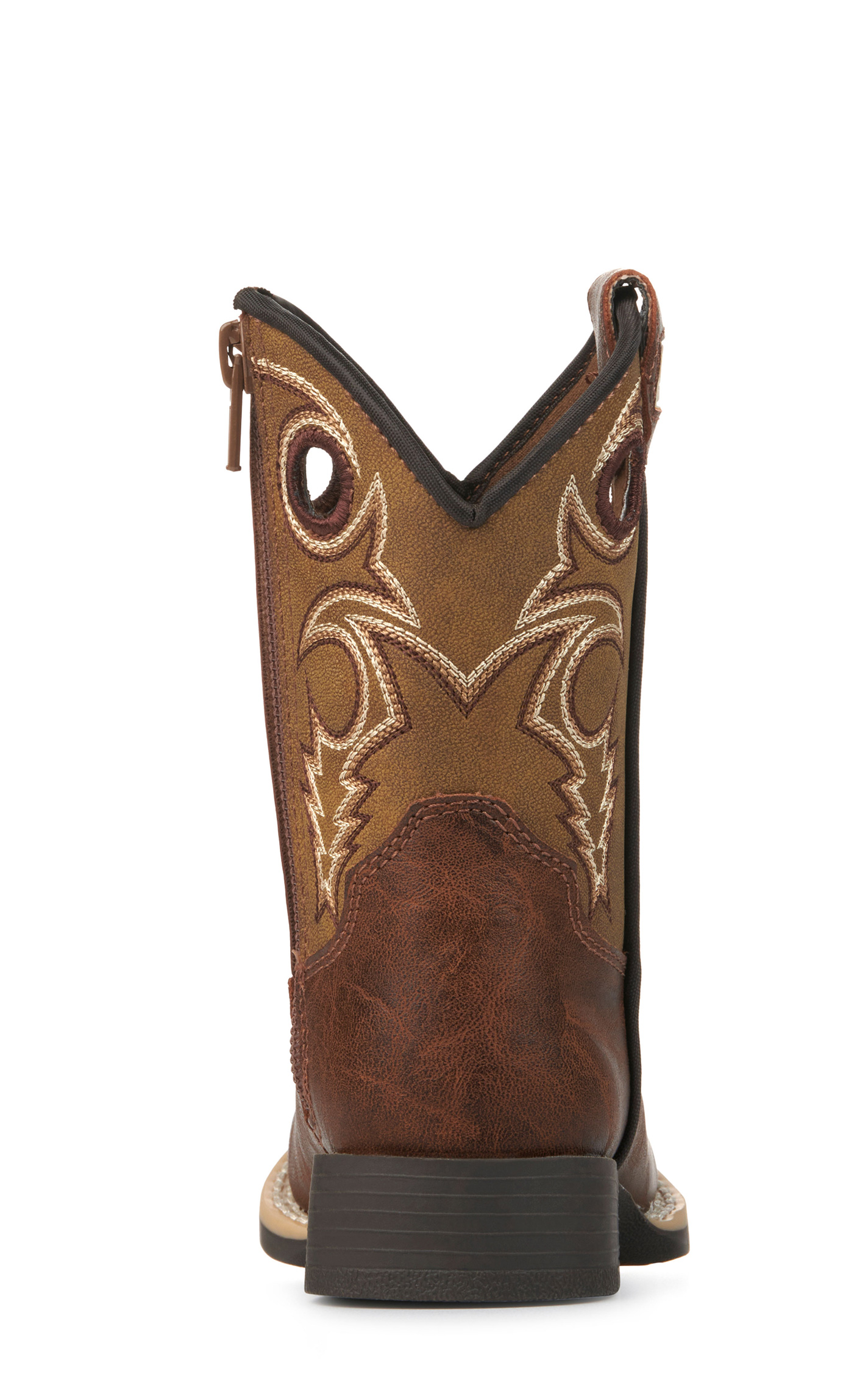Twister Toddler Jasper Brown and Tan Wide Square Toe Cowboy Boots - Image 1