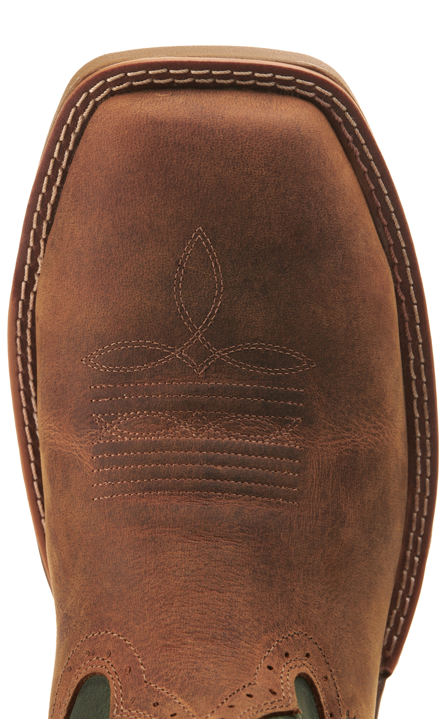 Double H Men's Tan and Evergreen Leather Square Composite Toe Work Boot - Image 1