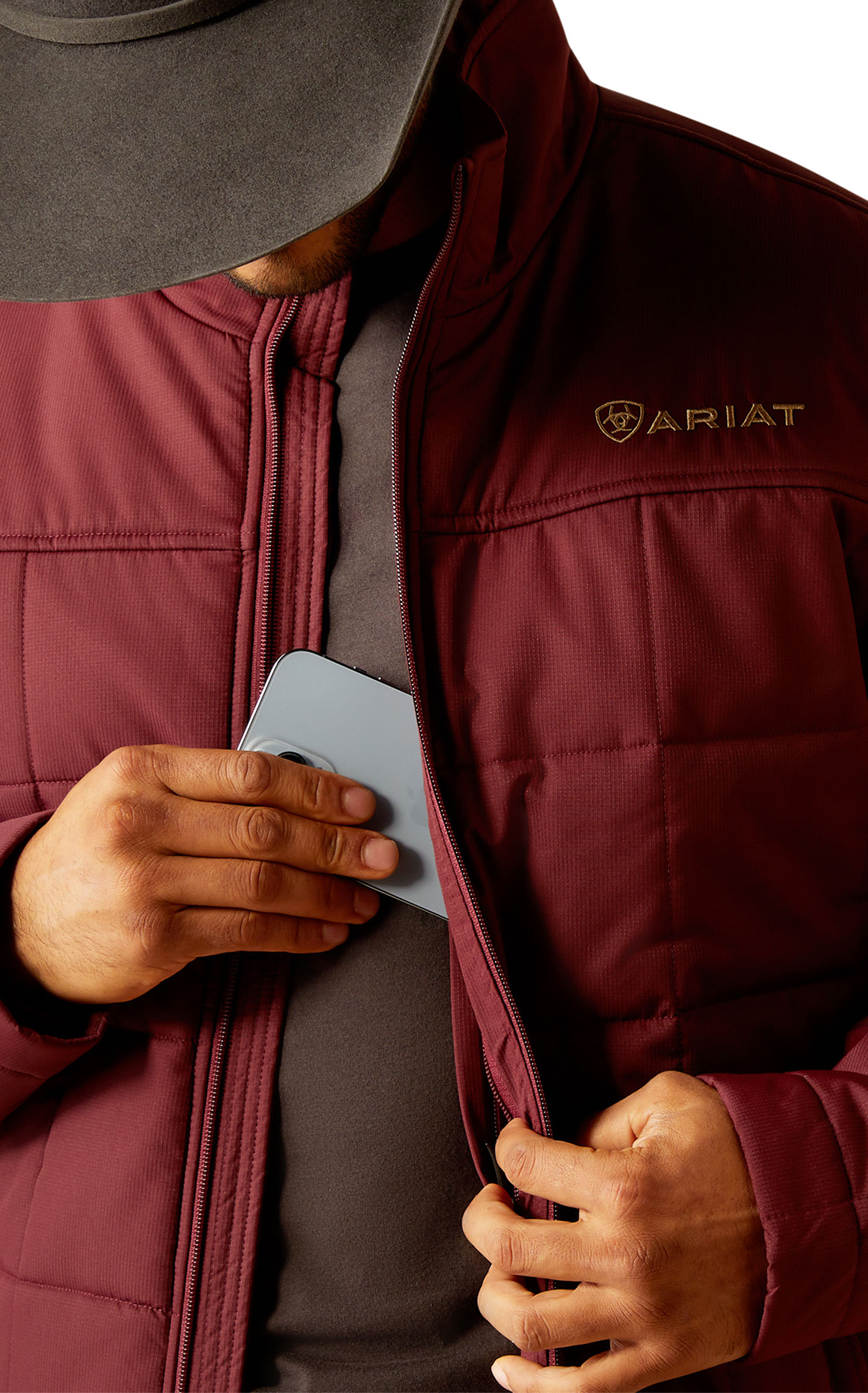 Ariat Men's Crius Windsor Rich Wine Insulated Jacket - Image 1