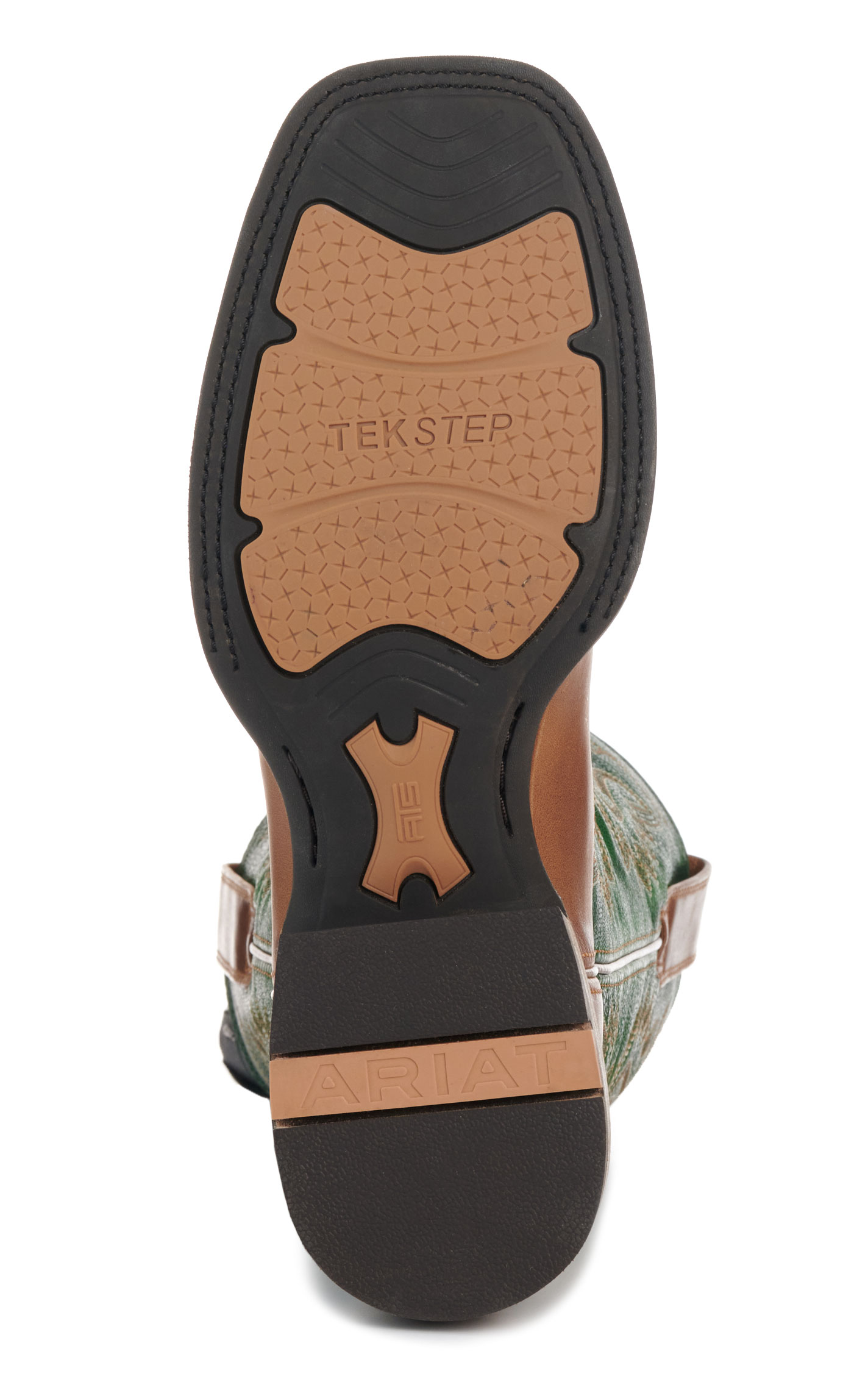 Ariat Men's Wheat Brown Lime TekStep Wide Square Toe Cowboy Boots - Image 1