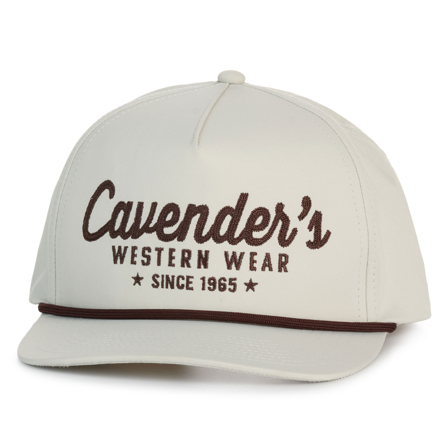 Cavender's Bone & Chocolate Embroidered Logo Cap - Image 1