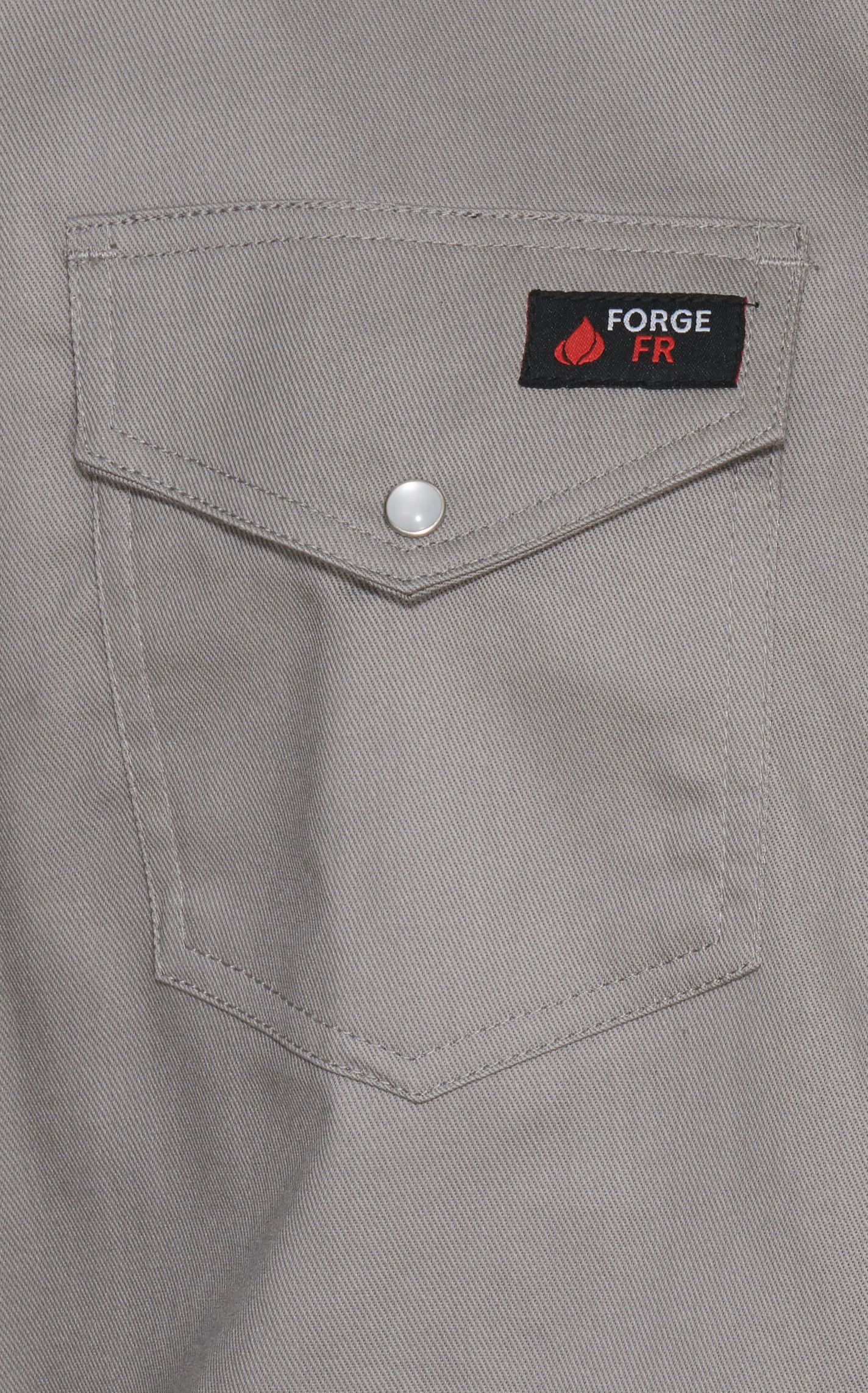 Forge Workwear FR Men's Light Gray Long Sleeve Work Shirt - Image 1