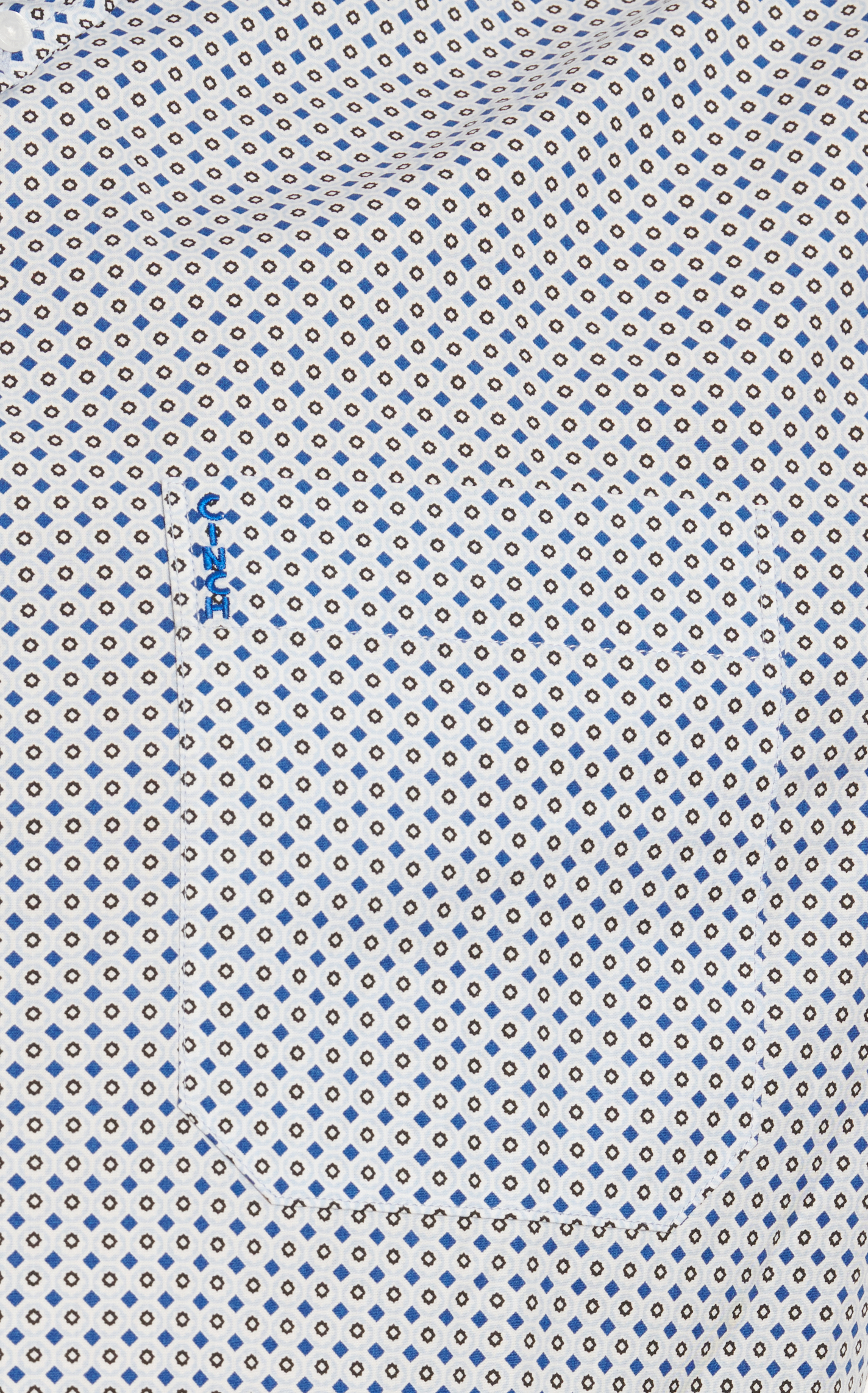 Cinch Men's Royal Blue & Pale Blue Geo Print Modern Fit Long Sleeve Western Shirt - Image 1