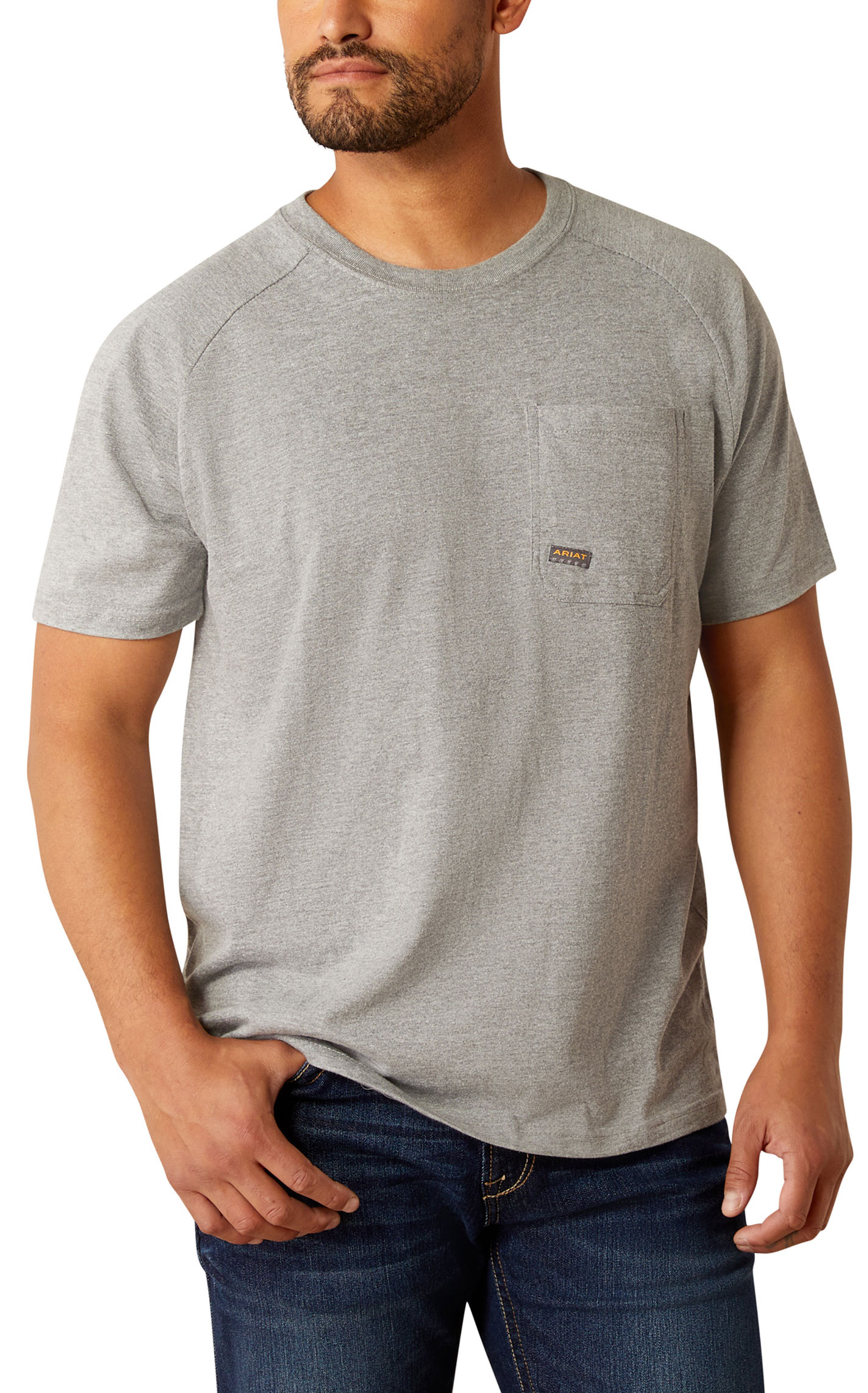 Ariat Rebar Men's Gray Born for This Logo Graphic Work T-Shirt - Image 4