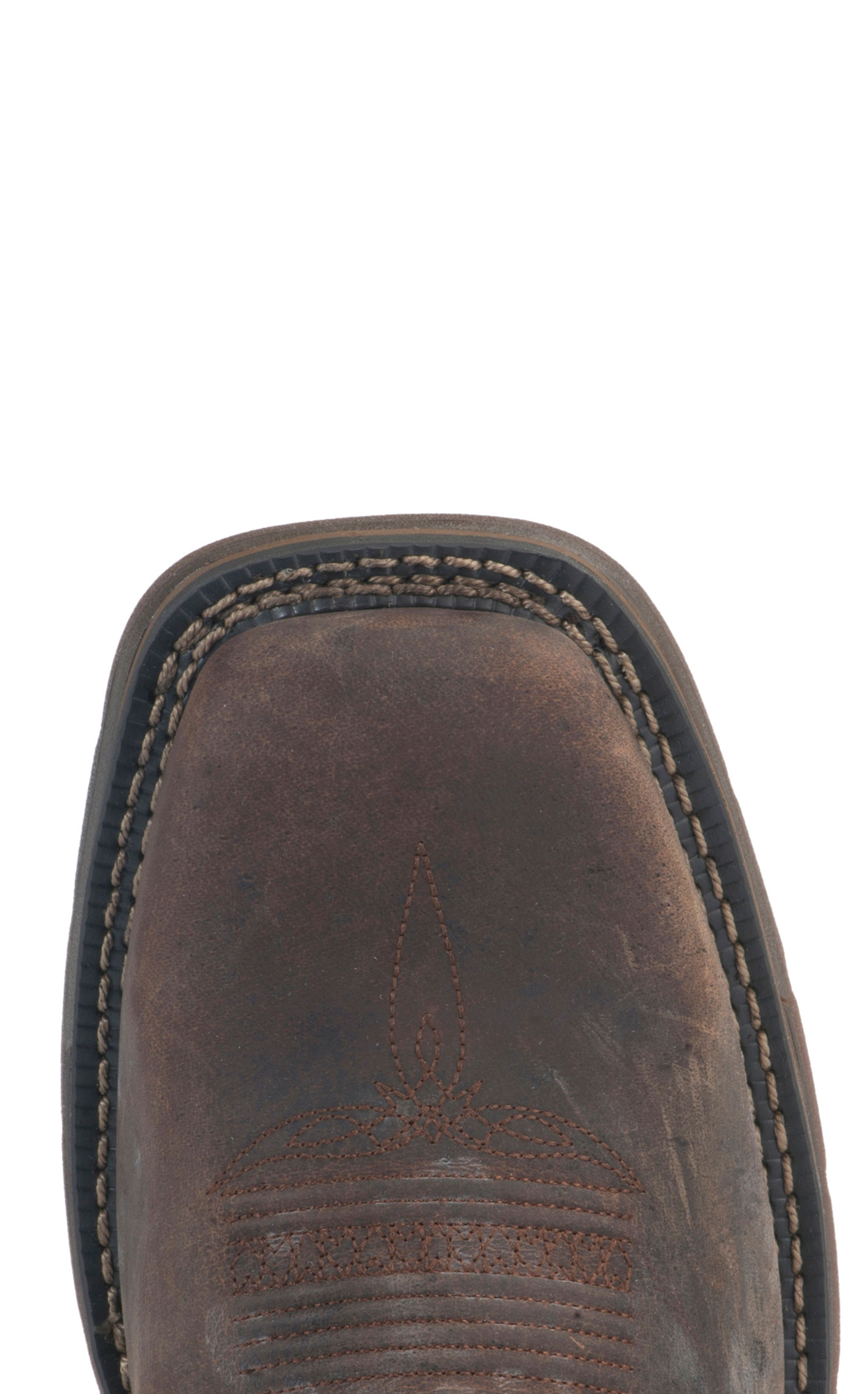 Durango Men's Rebel Distressed Brown and American Flag Square Steel Toe Work Boot - Image 1